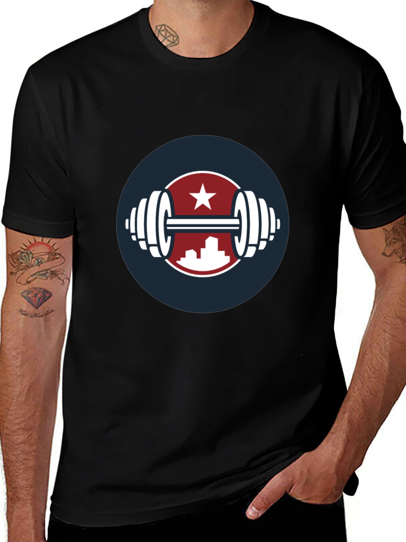 Variant 13 of Fitness Star Graphic Tee - Black