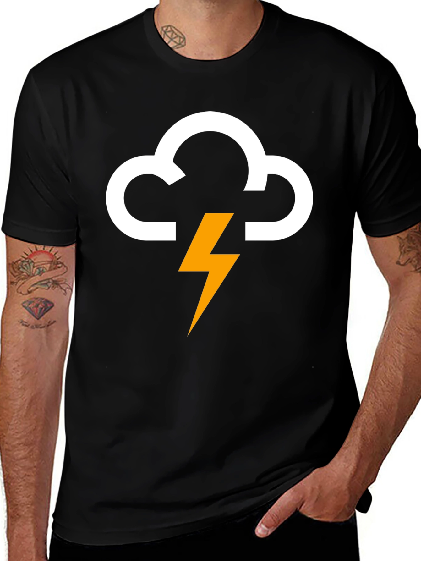 Storm Cloud Lightning Bolt Graphic Tee