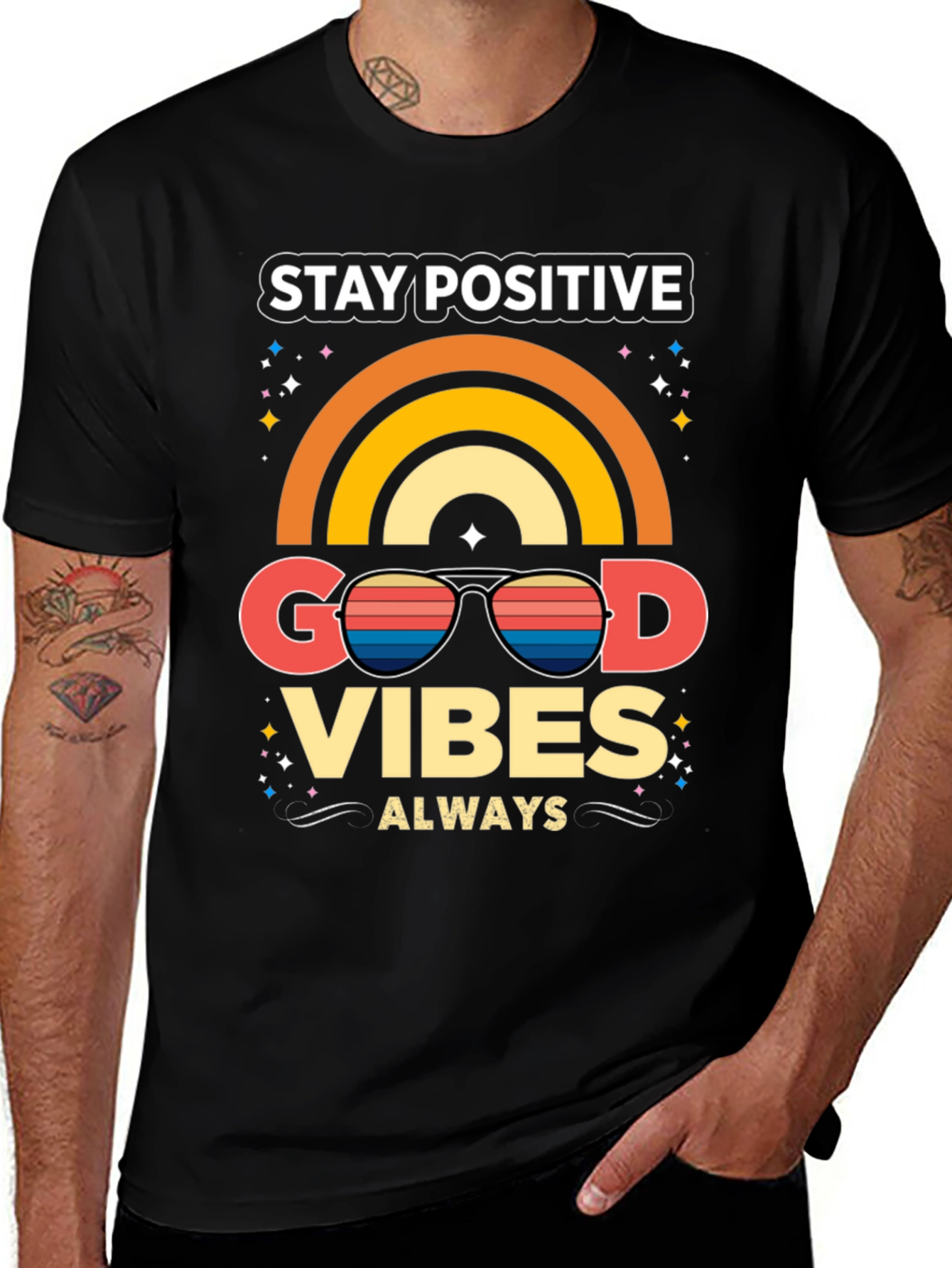 Variant 14 of Stay Positive Good Vibes T-Shirt