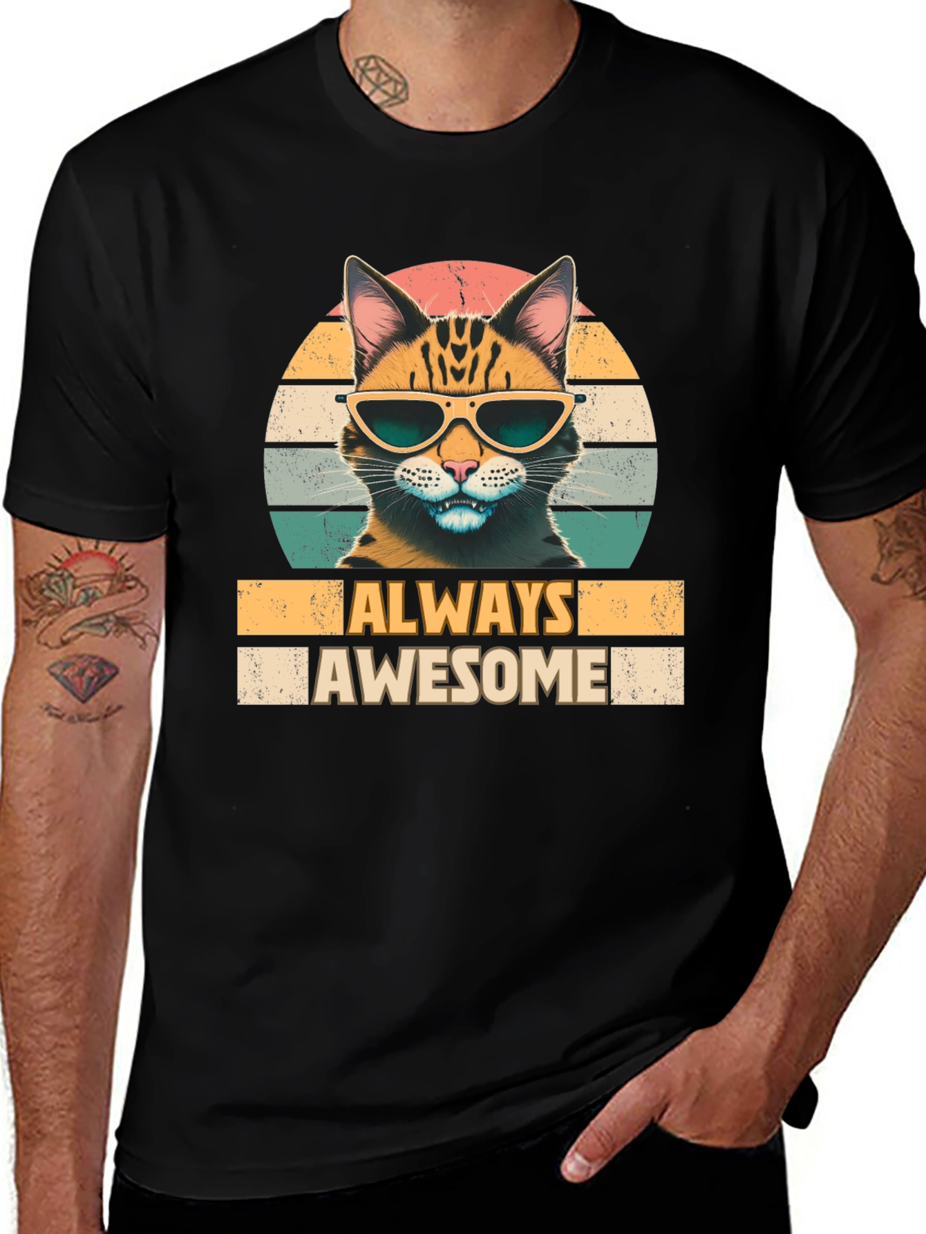 Variant 4 of Always Awesome Cat T-Shirt - Unisex Style