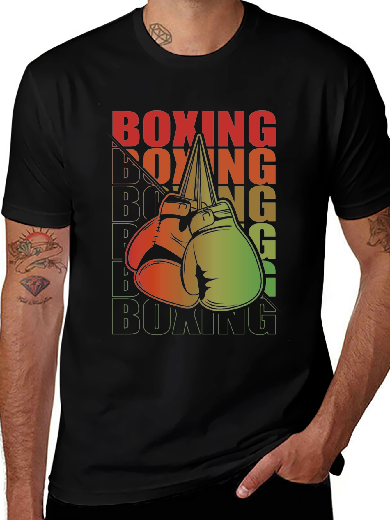 Variant 30 of Retro Boxing Gloves Graphic T-Shirt