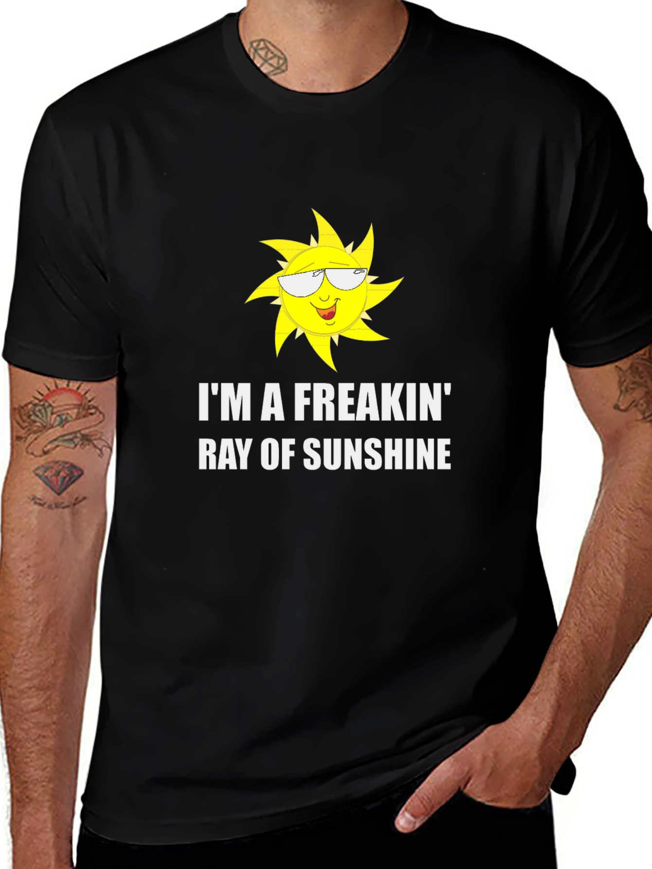 Variant 25 of Funny "Ray of Sunshine" Graphic T-Shirt - Black