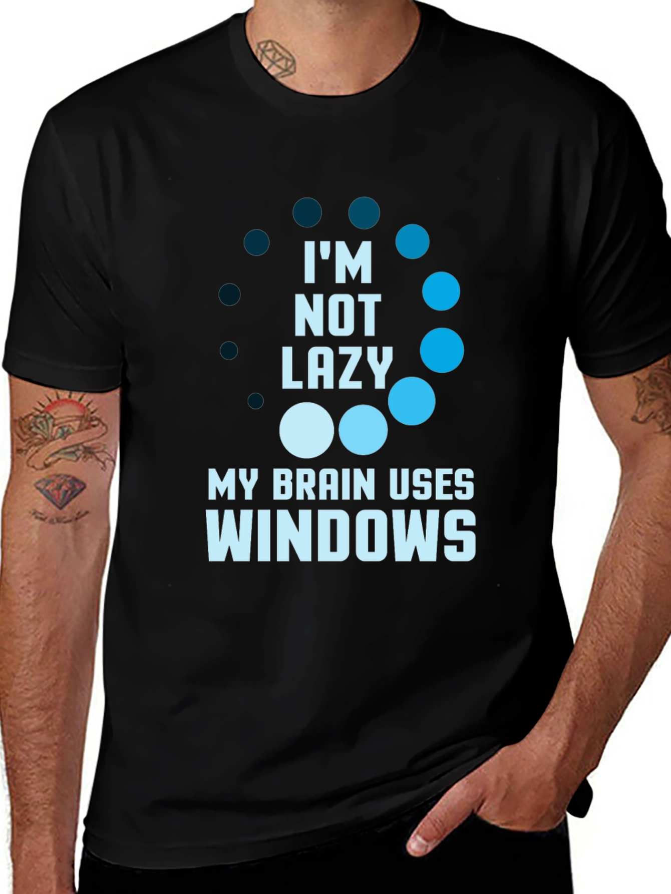 Variant 8 of Funny Windows Loading T-Shirt - I'm Not Lazy