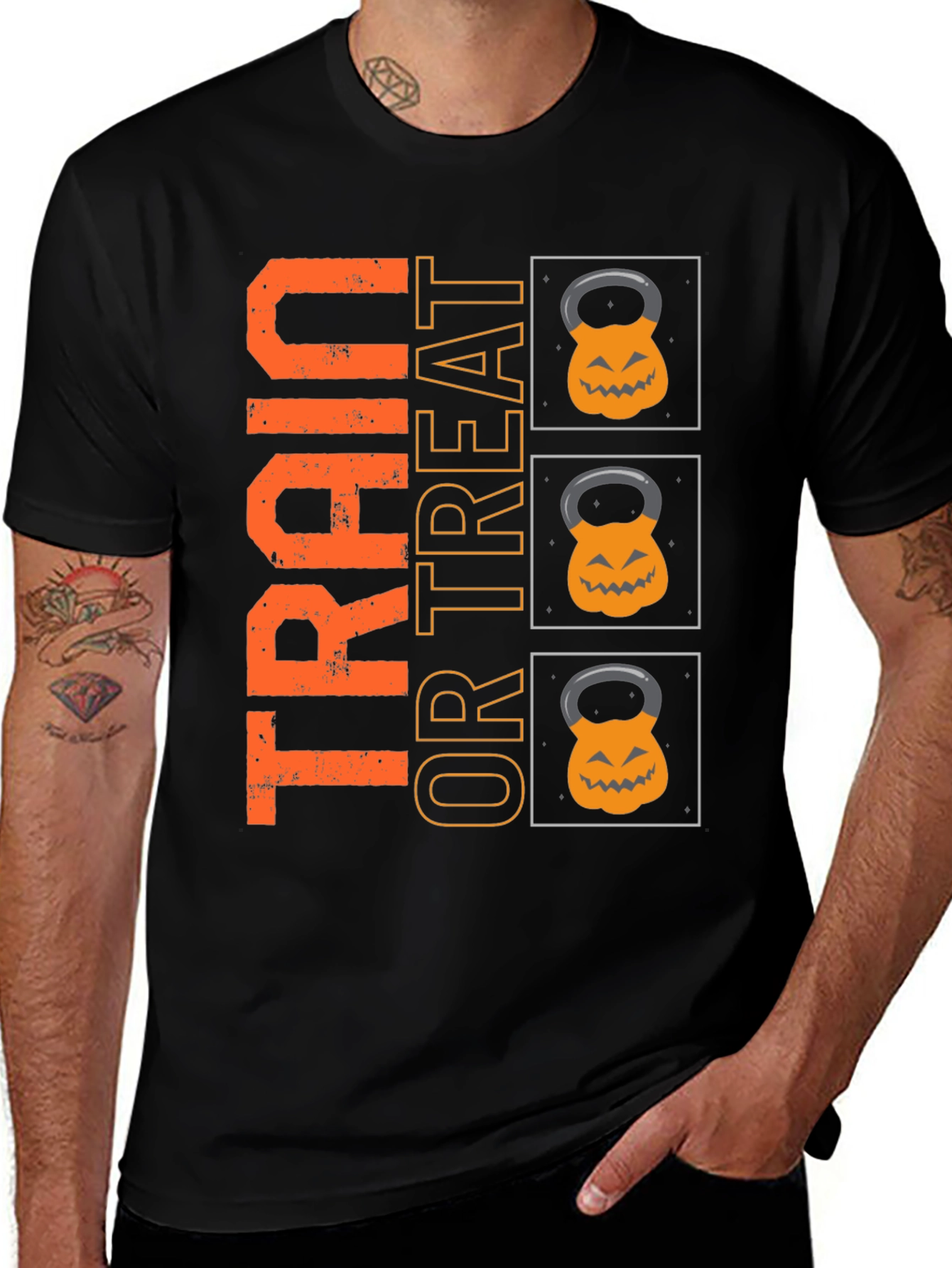 Variant 13 of Train or Treat Halloween Gym T-Shirt