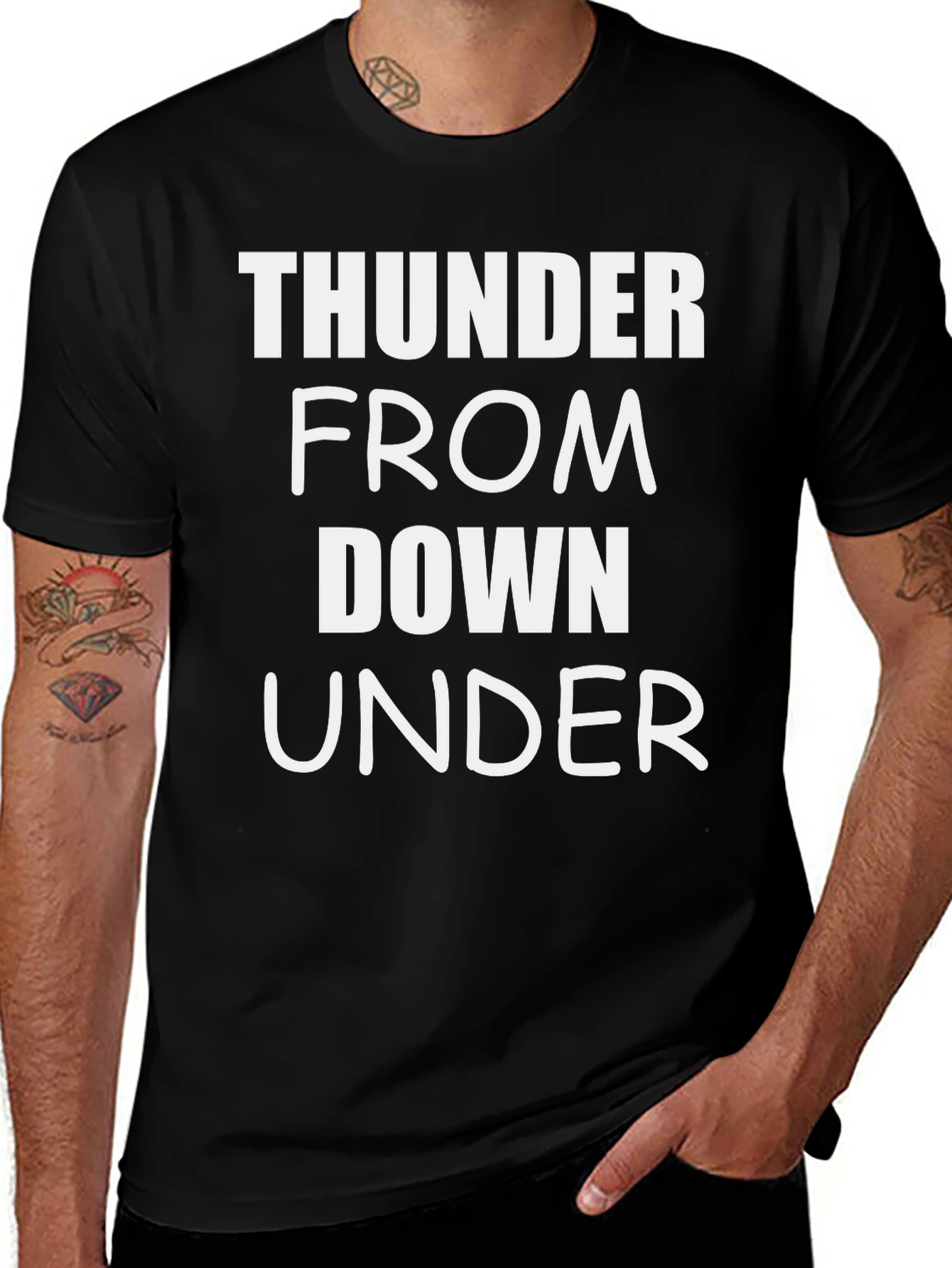 Variant 18 of Thunder From Down Under Black Graphic Tee