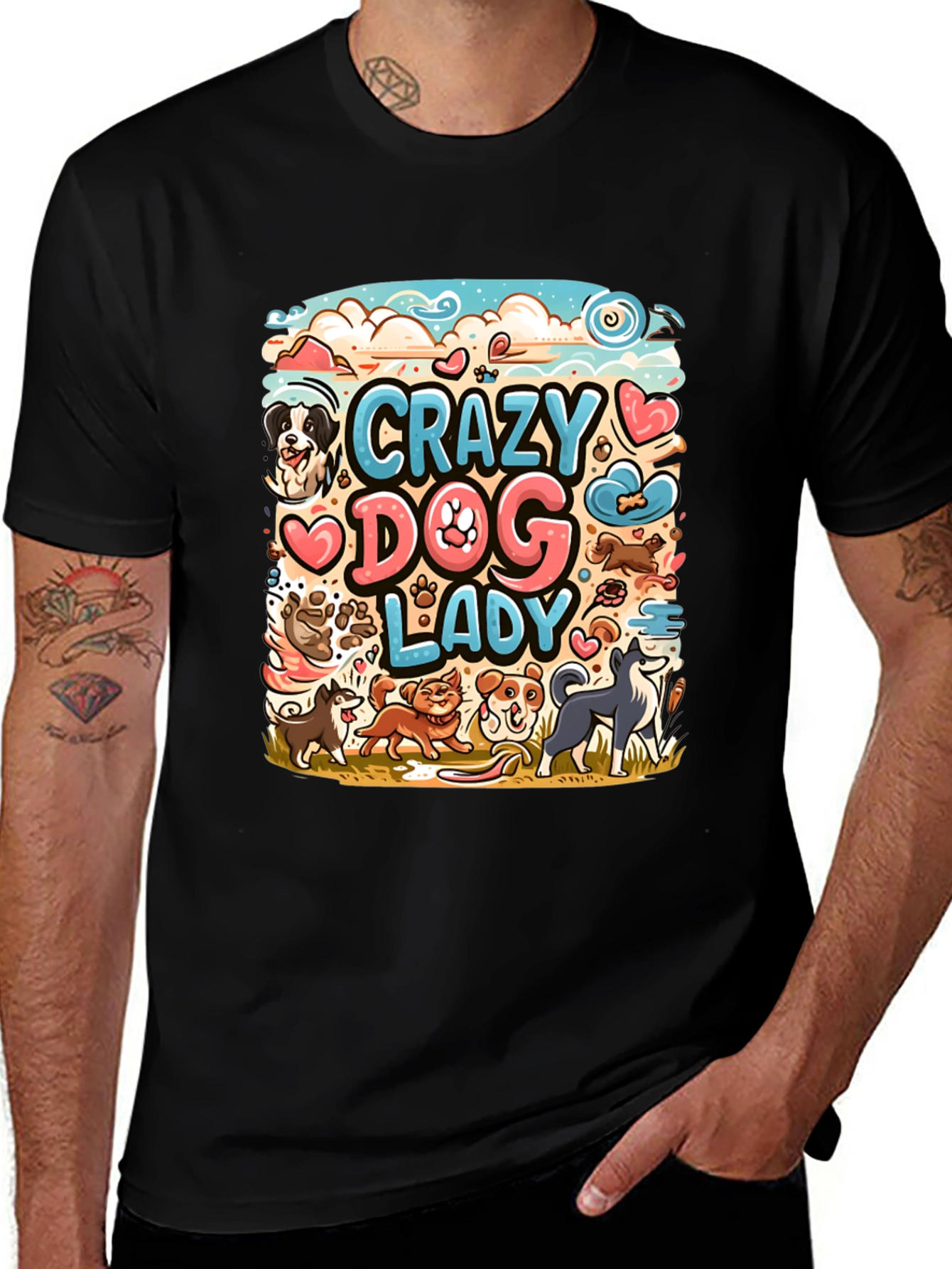 Variant 29 of Crazy Dog Lady Graphic Tee