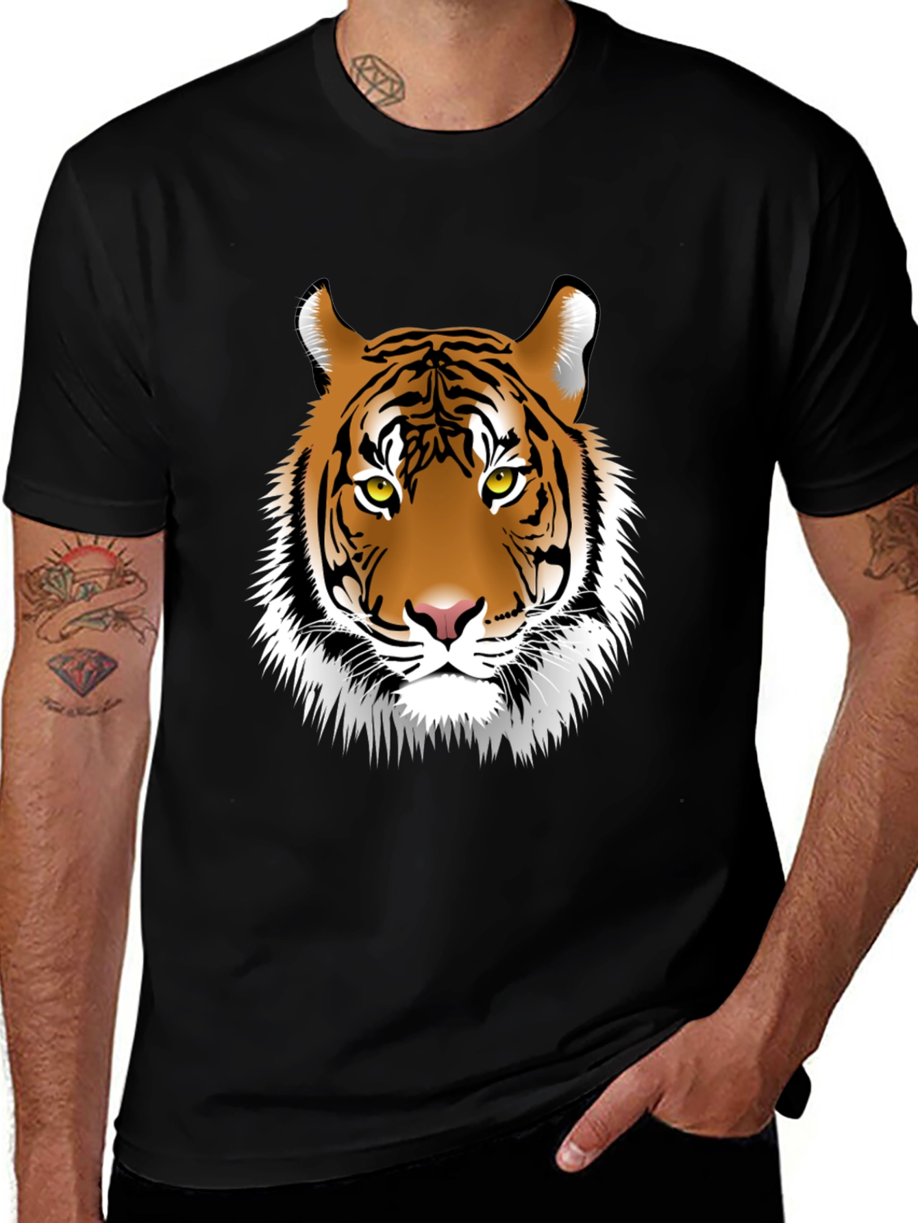 Variant 3 of Cool Tiger Graphic Black T-Shirt