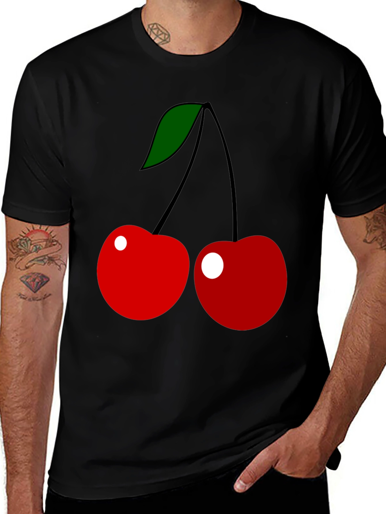 Variant 7 of Cherry Graphic Tee - Classic Fruit Design