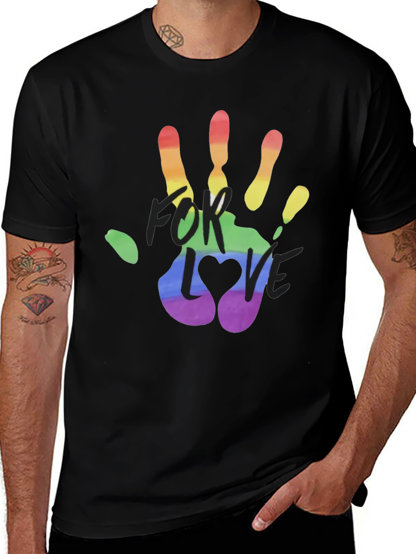 Variant 9 of Rainbow Handprint Graphic Tee - Love & Equality