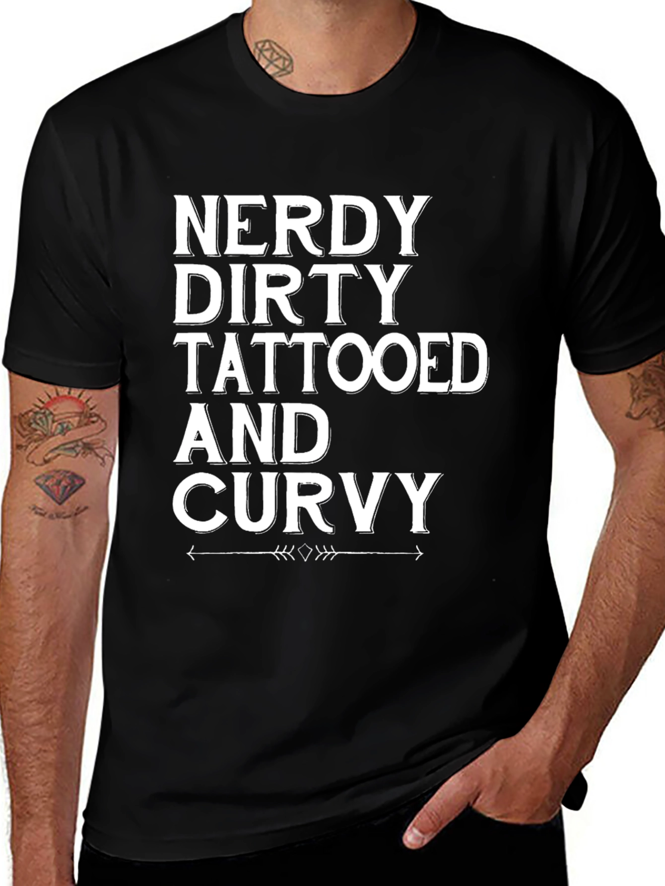Variant 24 of Nerdy Dirty Tattooed Curvy Graphic Tee