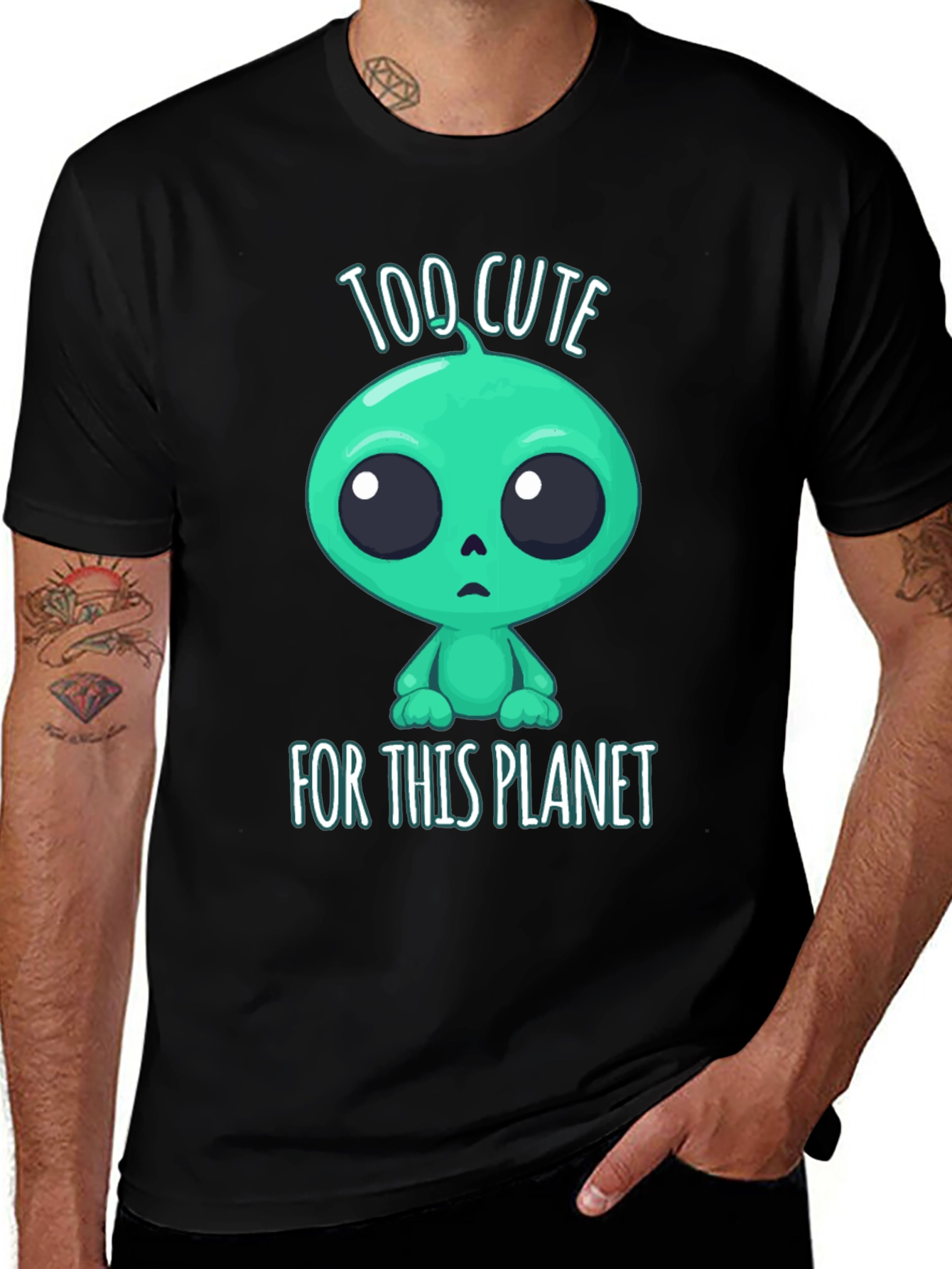 Variant 17 of Cute Alien T-Shirt - Too Cute For This Planet