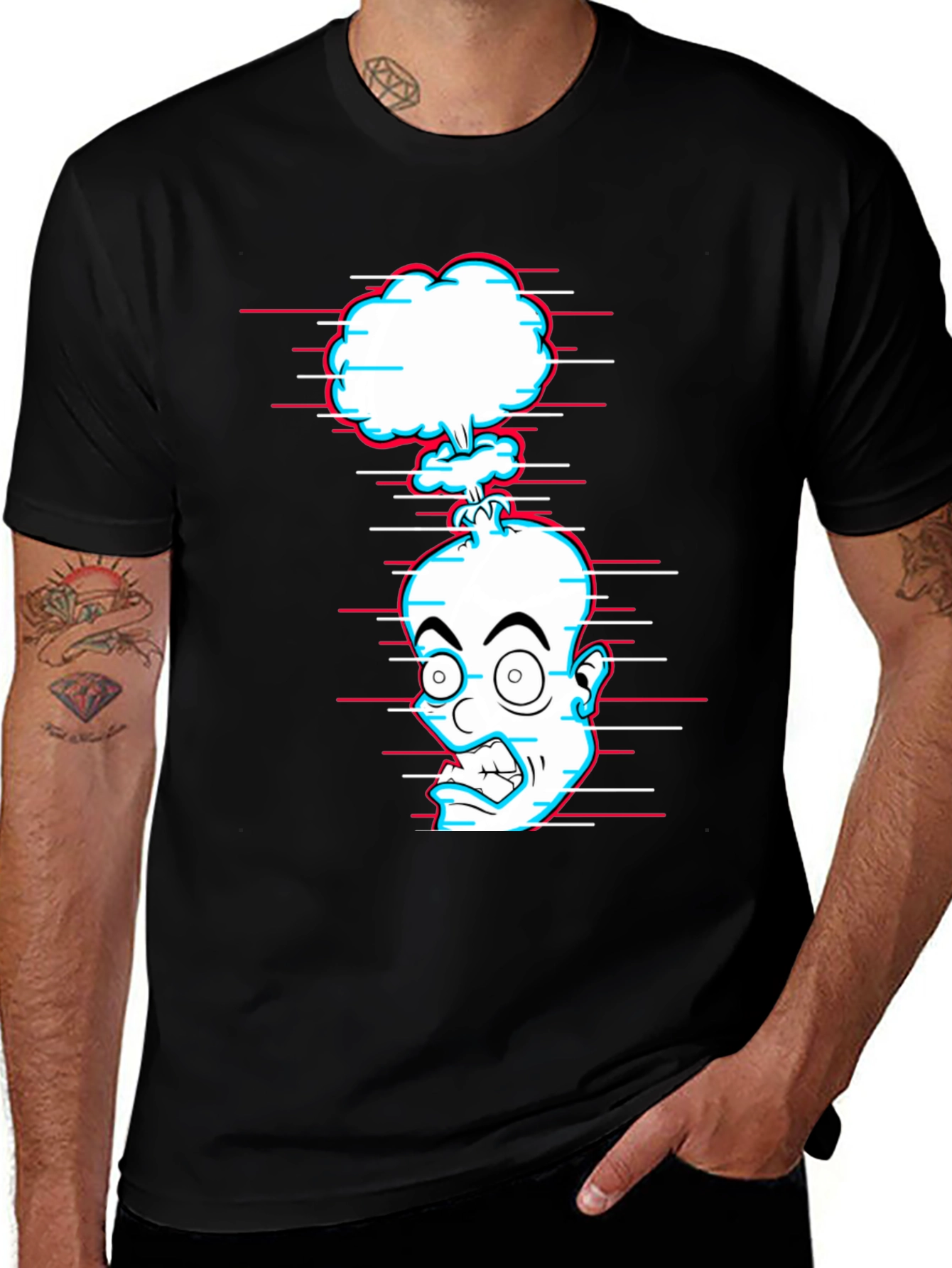Variant 9 of Mind Blown Graphic Tee - Black Cotton T-Shirt