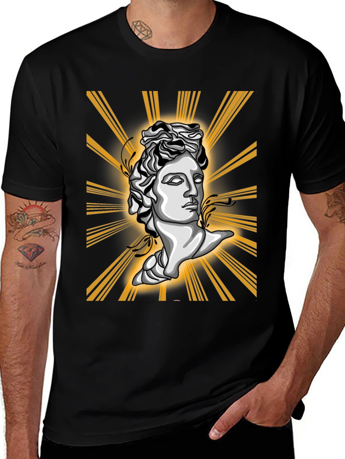Variant 15 of Apollo Bust T-Shirt - Artistic Graphic Tee
