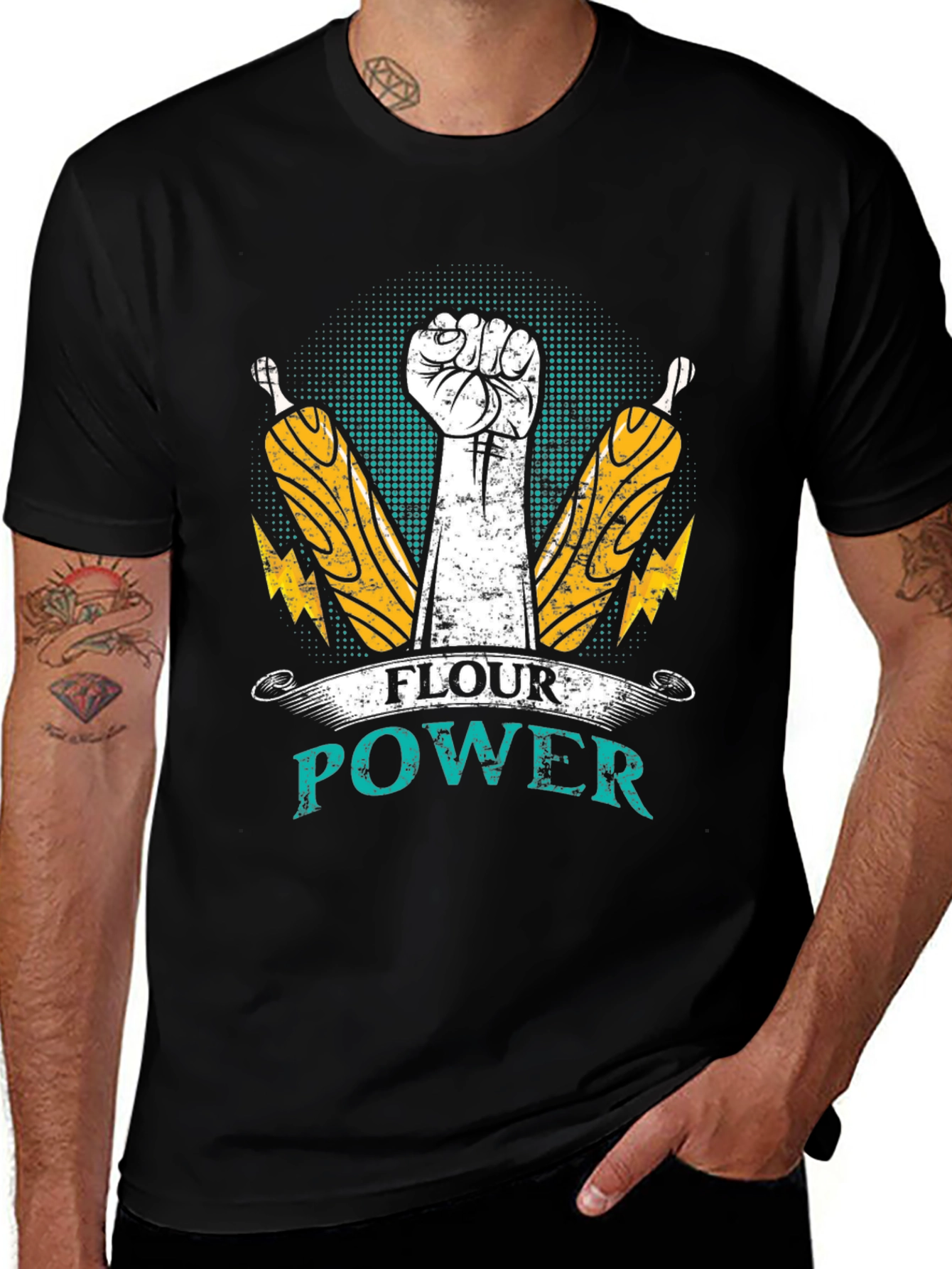 Flour Power T-Shirt - Baker's Fist Design