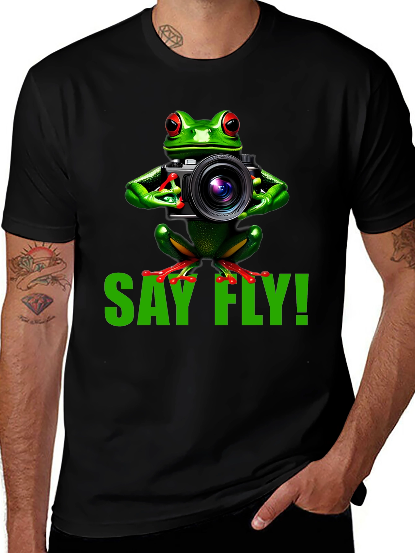 Variant 30 of Say Fly! Frog Photographer Graphic T-Shirt