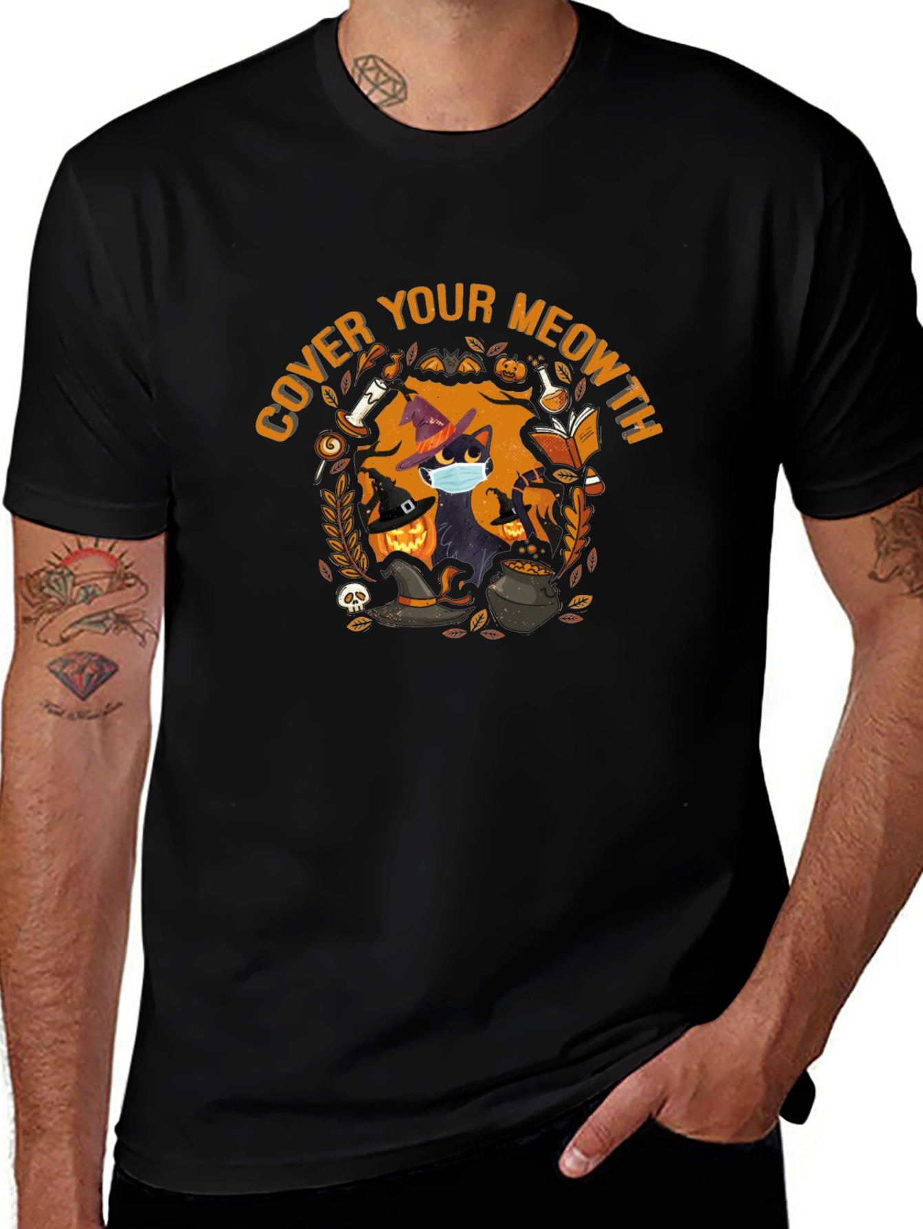 Cover Your Meowth Halloween Cat T-Shirt