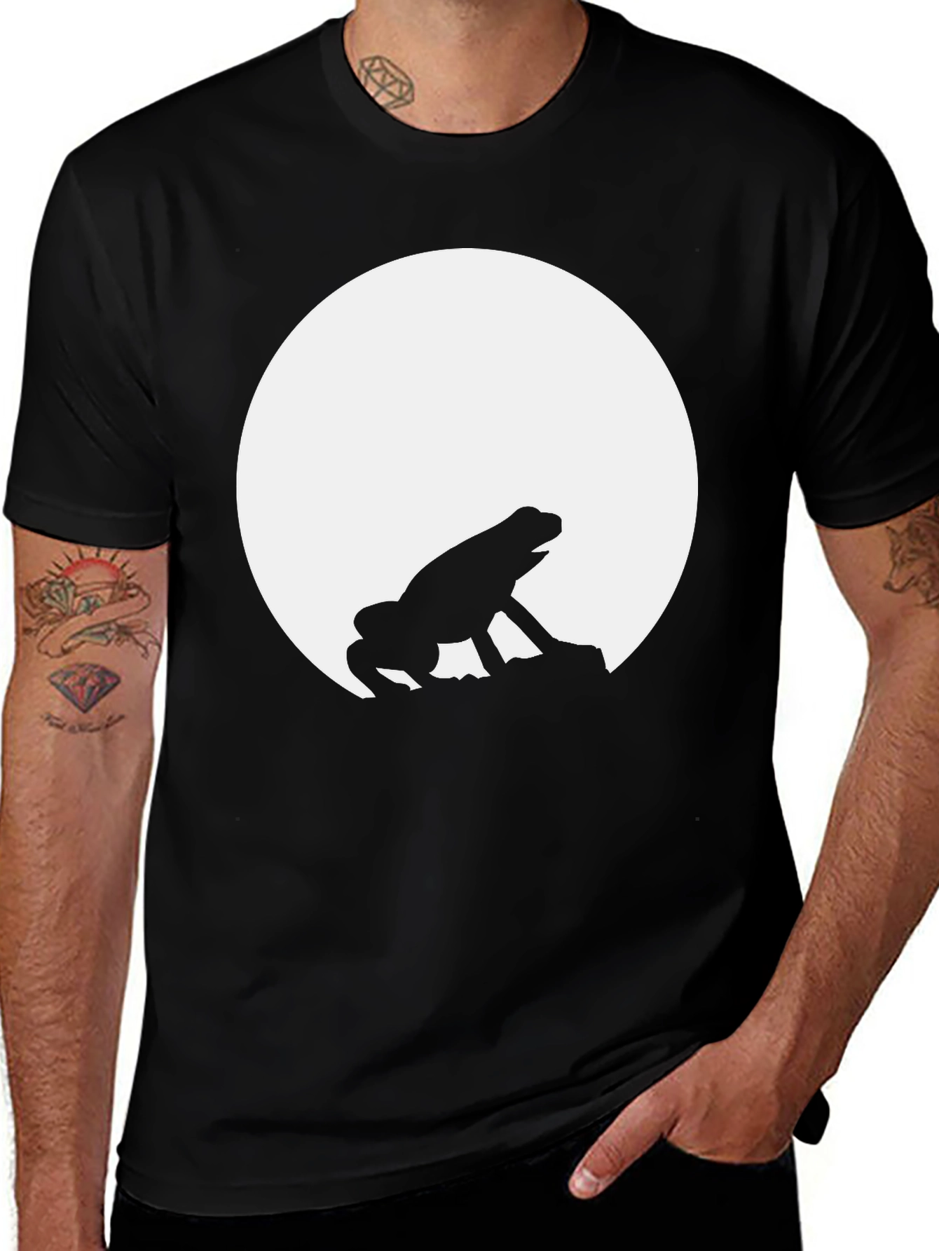 Variant 24 of Frog Moon Silhouette Black T-Shirt