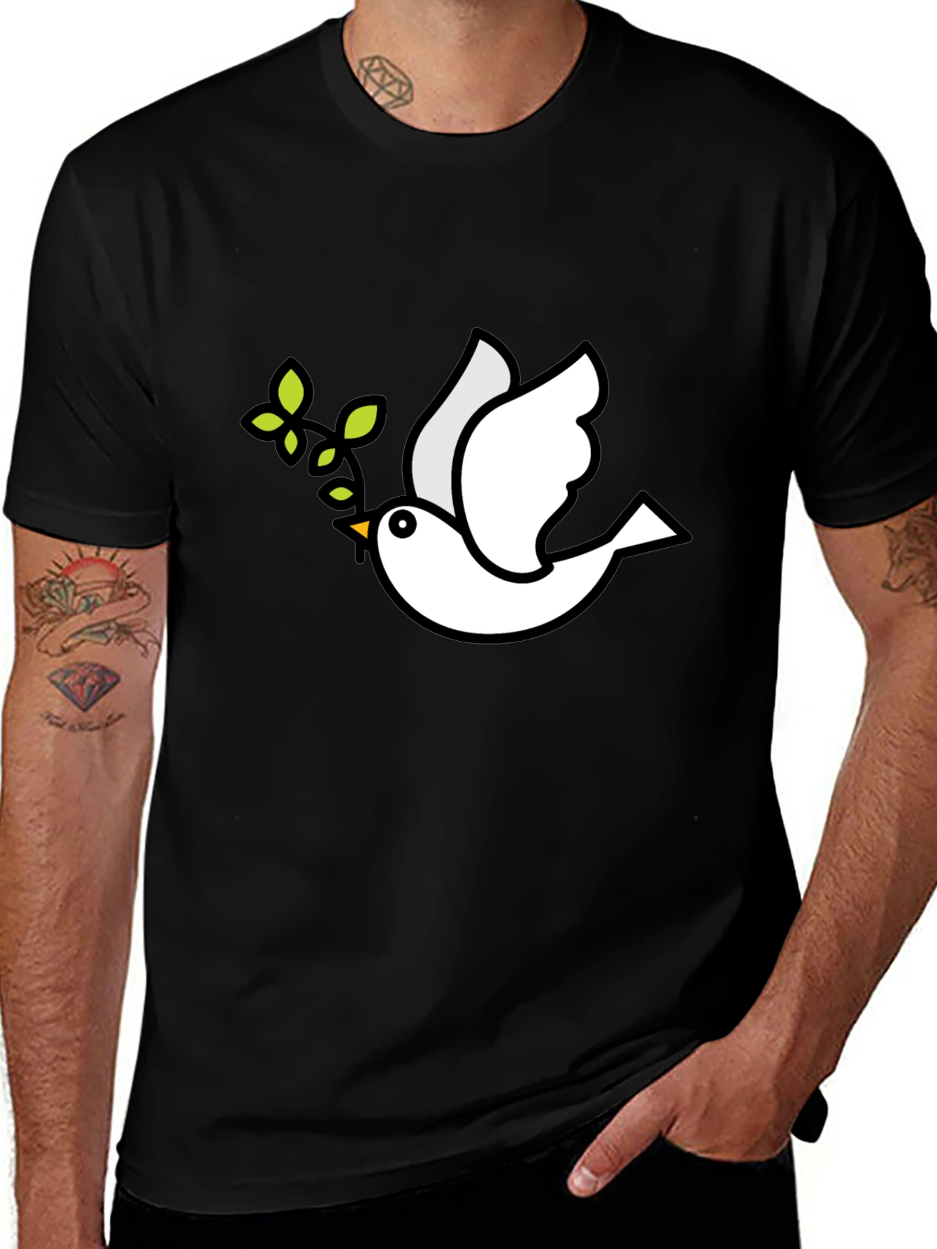 Variant 7 of Peace Dove Black T-Shirt