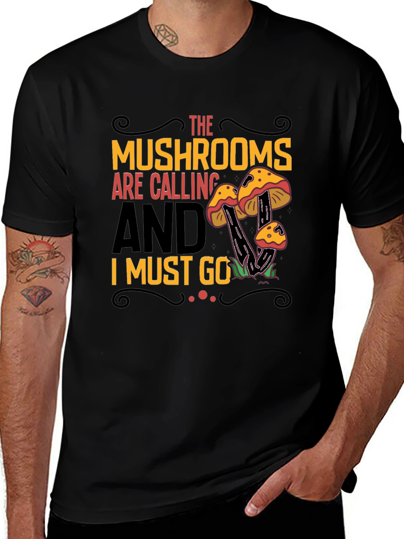 Variant 13 of Mushroom Calling Graphic Tee - Nature Lover's Shirt