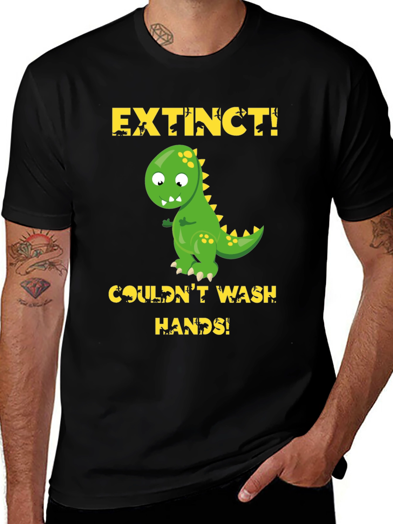 Variant 15 of Extinct Dinosaur T-Shirt - Wash Your Hands!