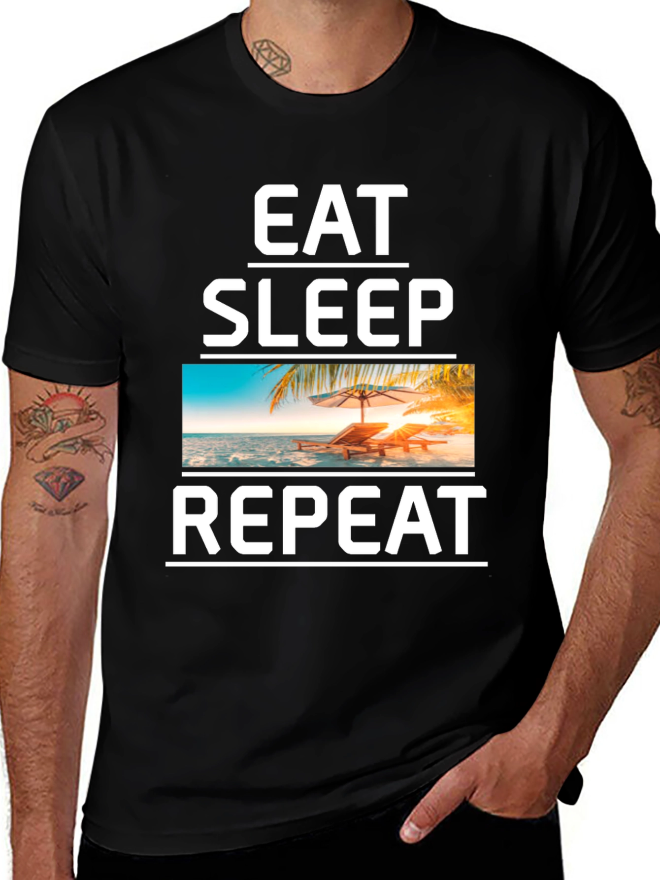 Variant 10 of Eat Sleep Repeat Beach T-Shirt