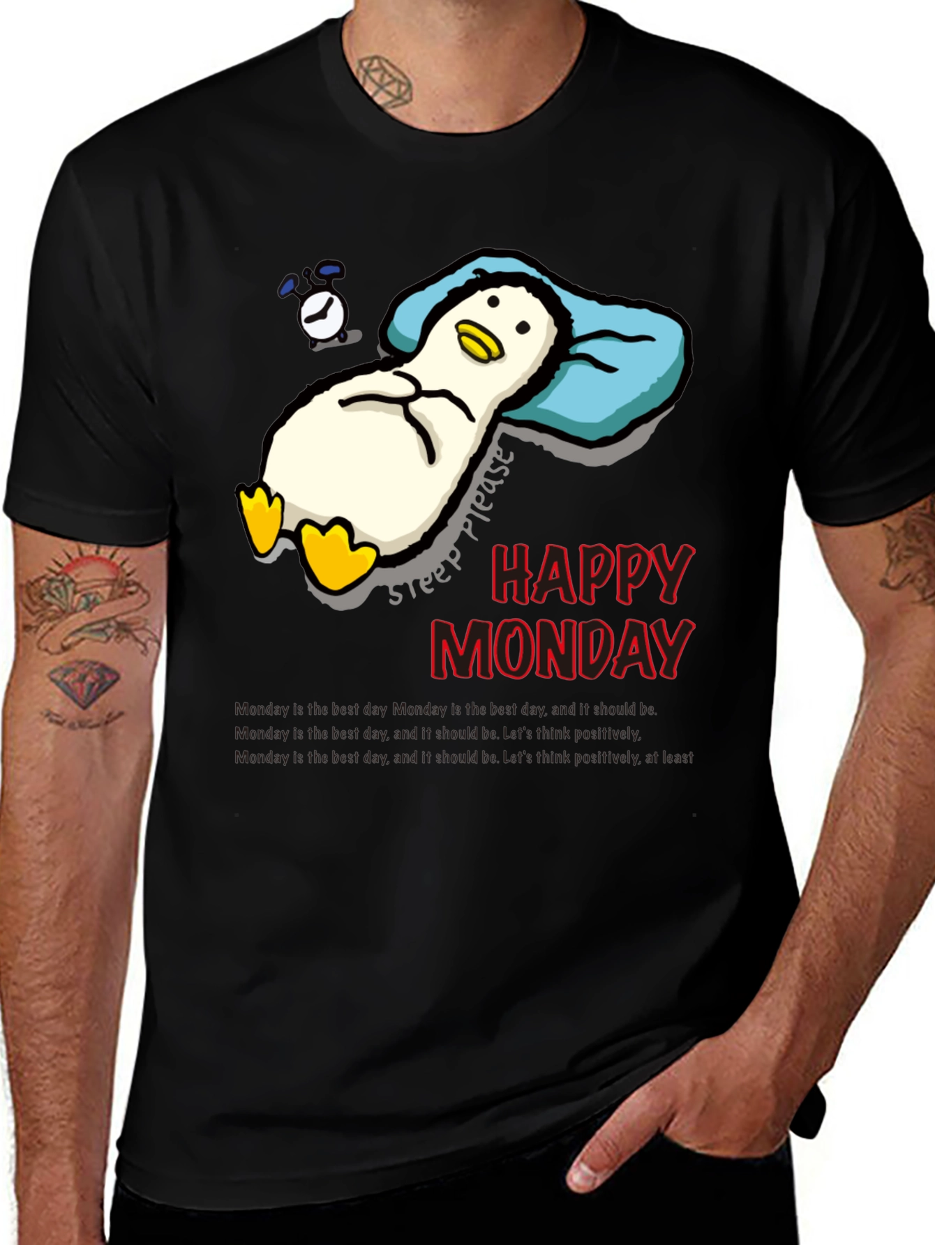 Variant 19 of Happy Monday Sleepy Duck Graphic Tee