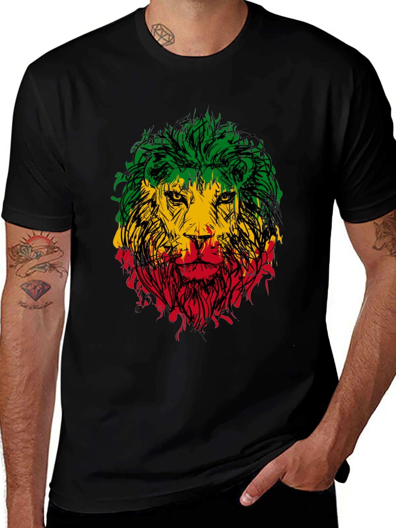 Rasta Lion Graphic Tee - Reggae Style