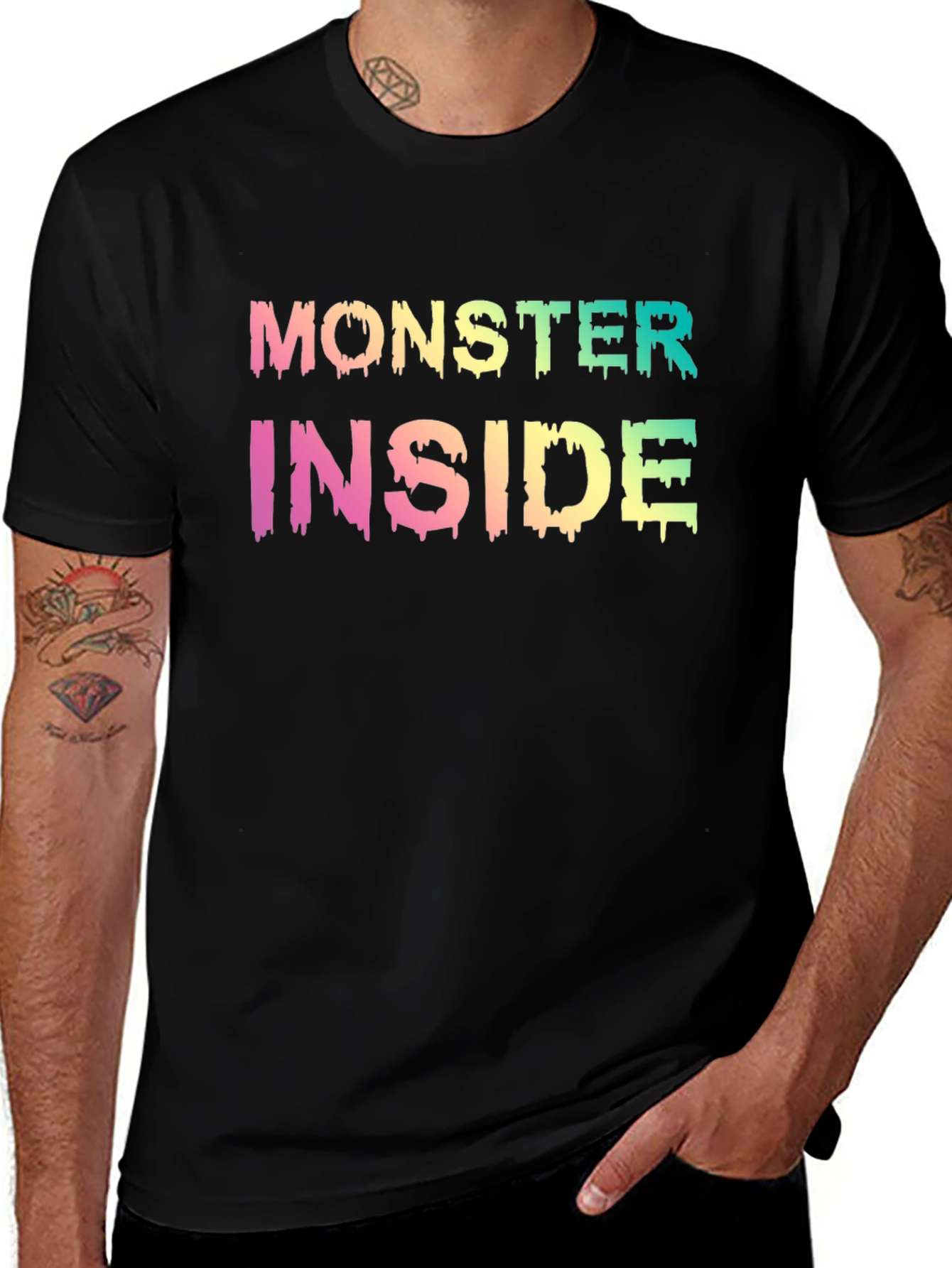 Variant 18 of Monster Inside Black T-Shirt