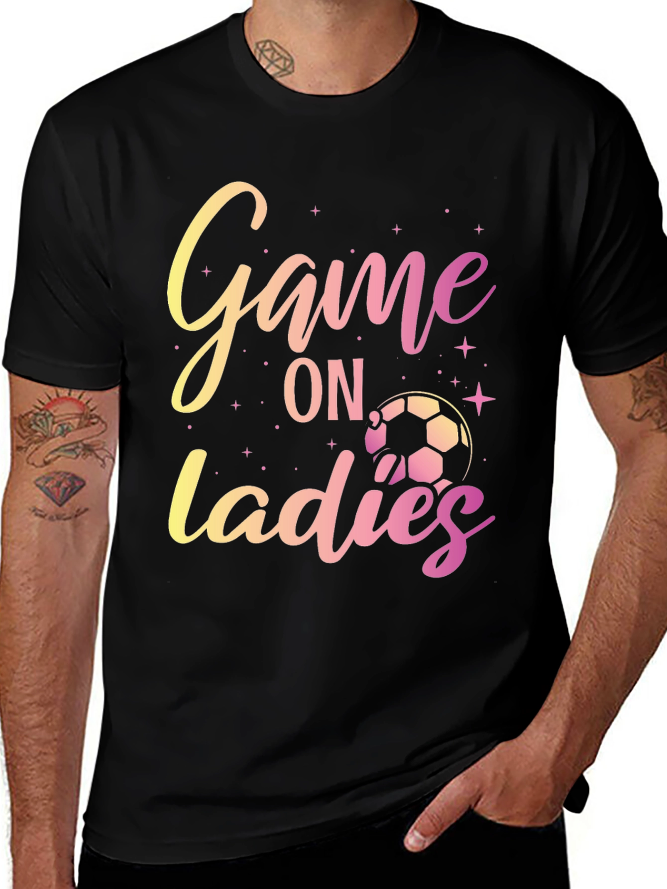 Variant 4 of Game On Ladies T-Shirt - Soccer Design