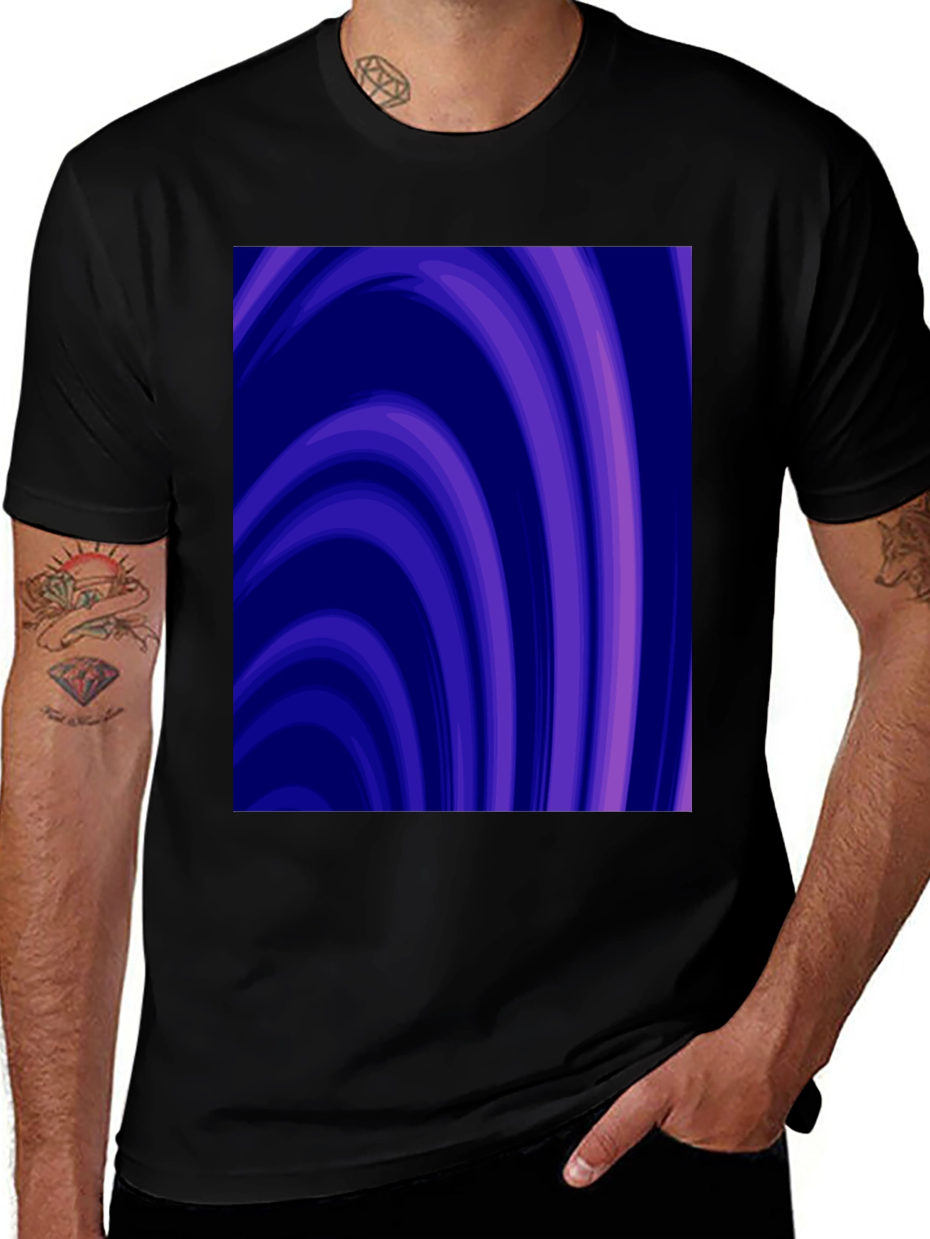 Variant 22 of Abstract Purple Swirl Graphic Tee