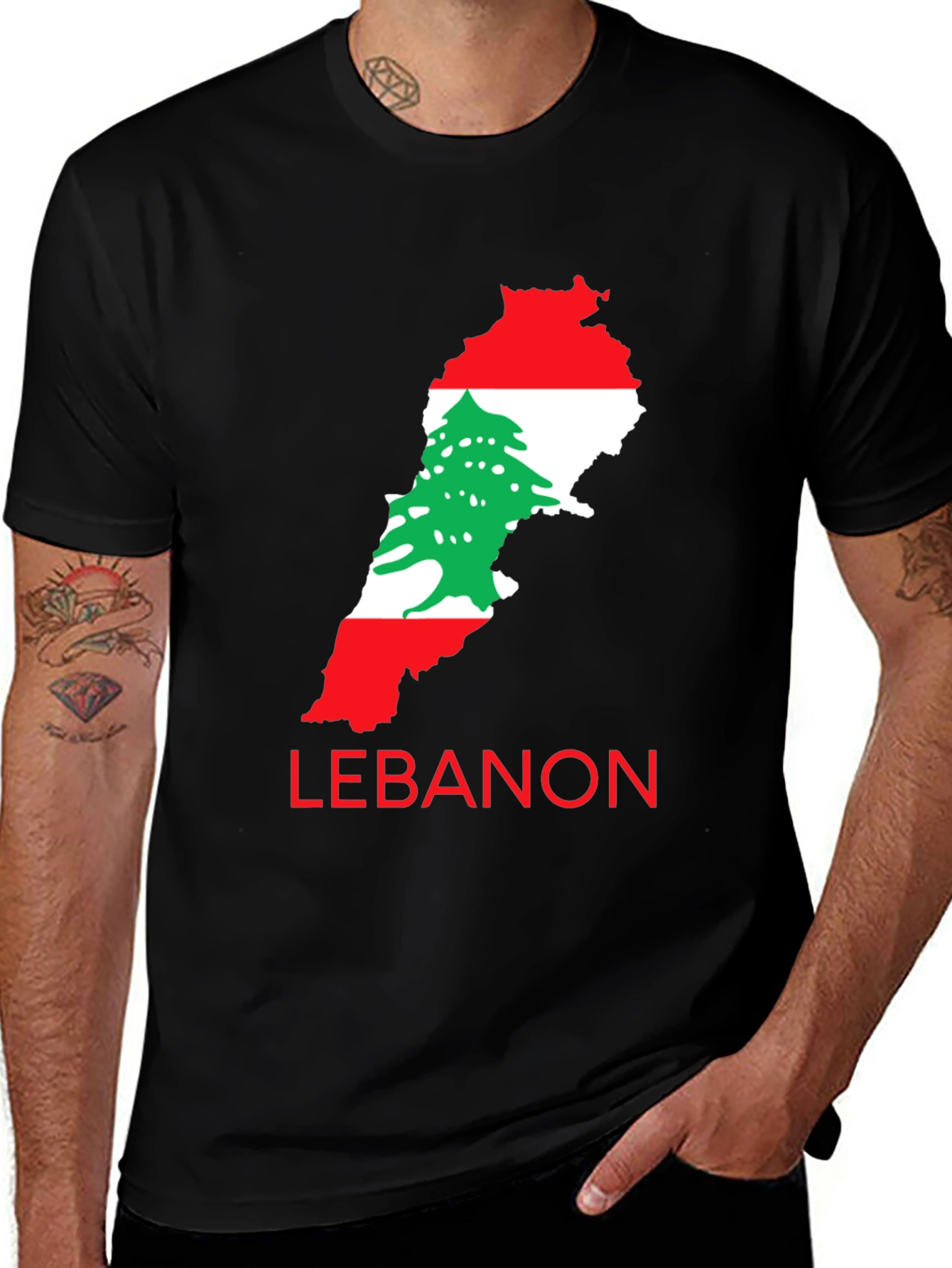 Lebanon Flag Map T-Shirt
