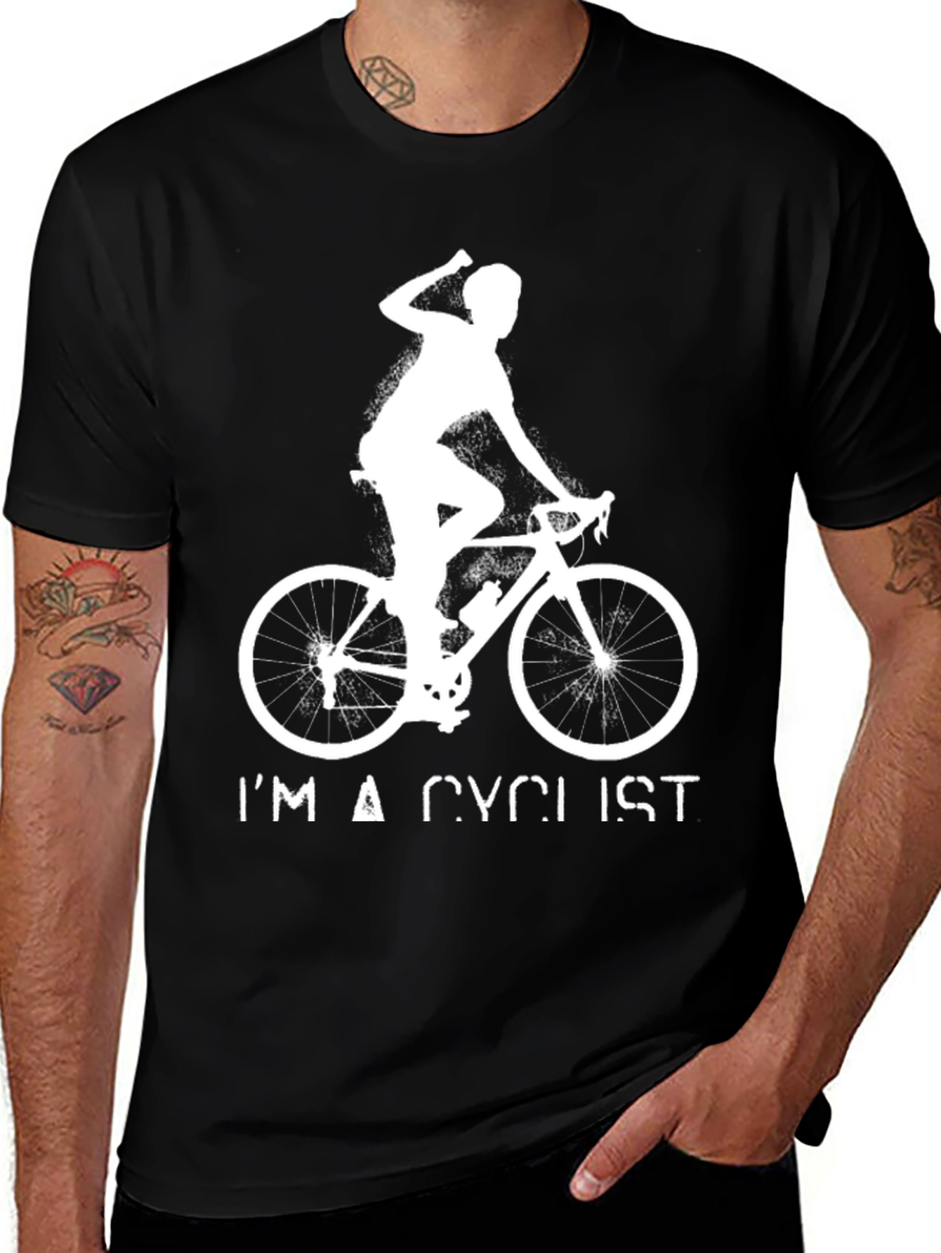 Variant 12 of I'm A Cyclist Graphic Tee - Black Unisex T-Shirt