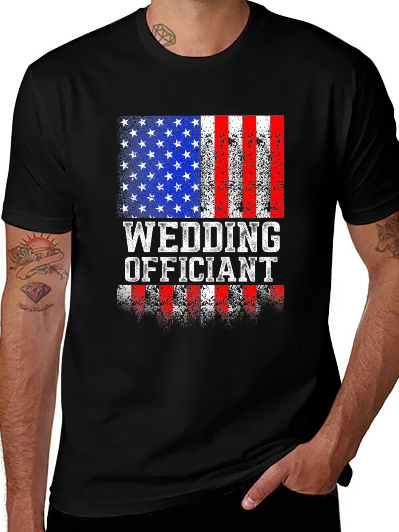 Wedding Officiant Patriotic USA Flag T-Shirt