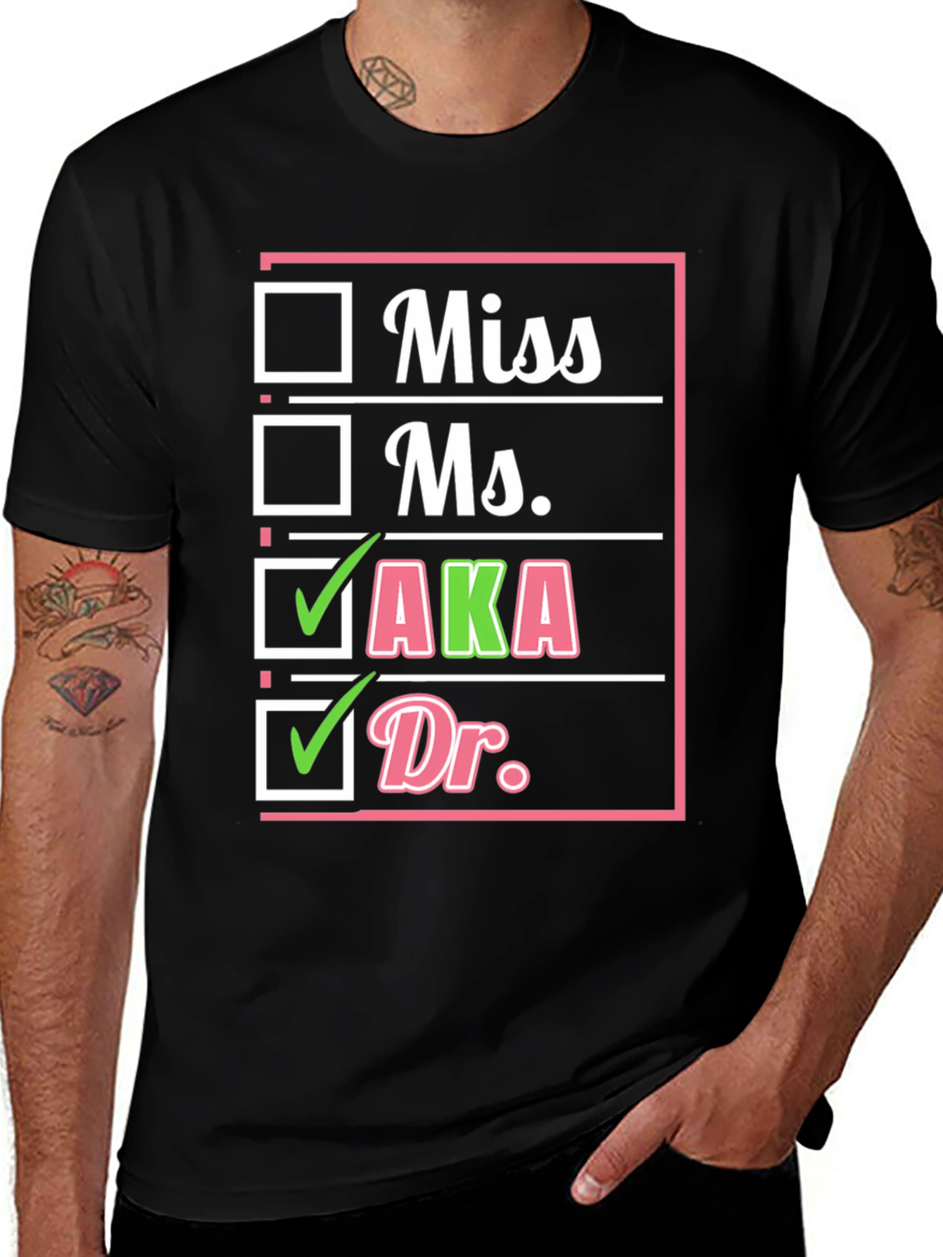 AKA Sorority Dr. Checkbox T-Shirt