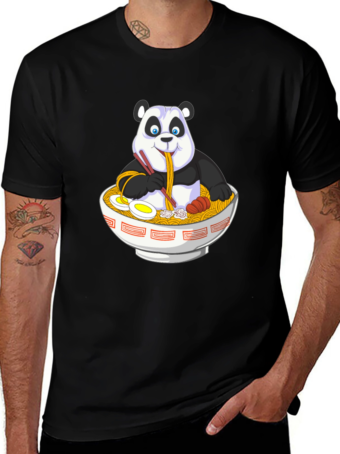 Variant 3 of Ramen Panda T-Shirt - Unique Graphic Tee
