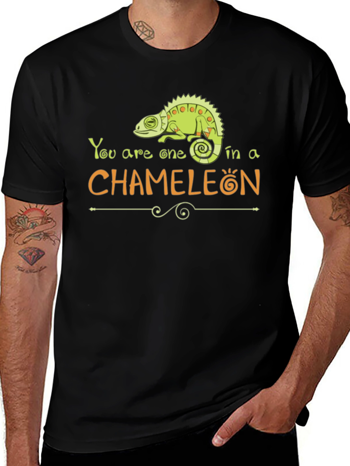 Variant 30 of You are One in a Chameleon Black T-Shirt