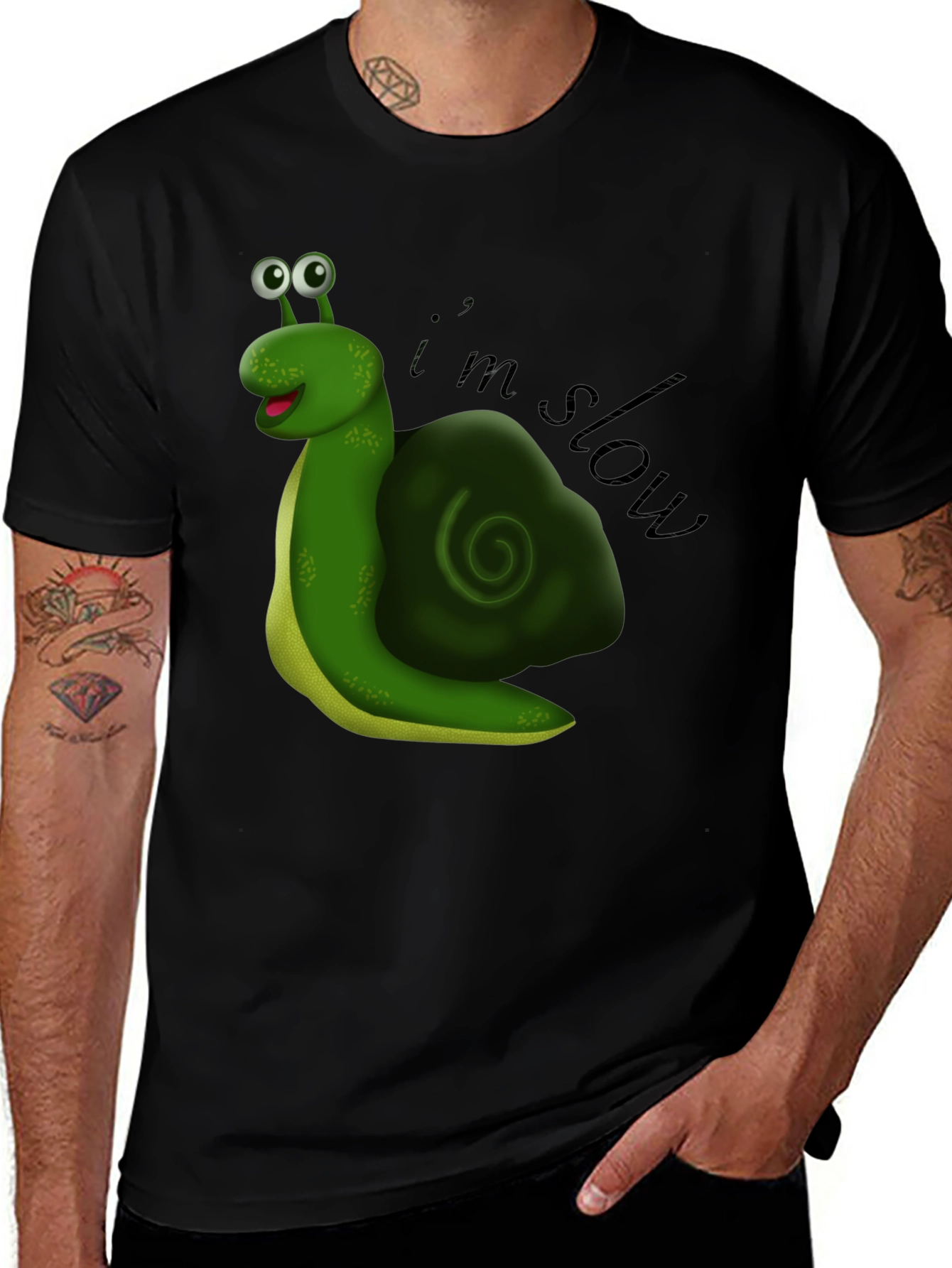 Variant 30 of Funny Snail Cartoon T-Shirt - I'm Slow