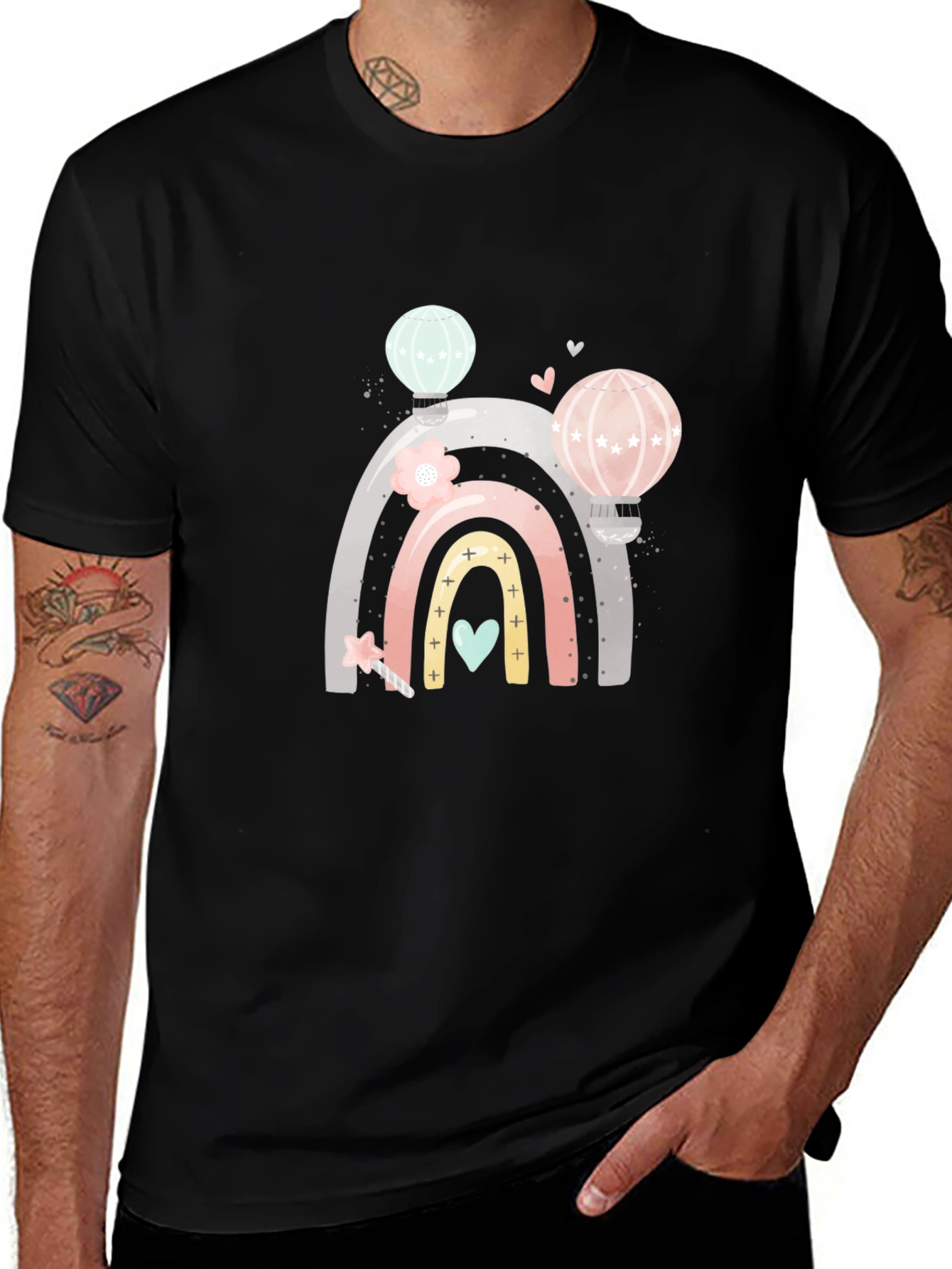 Variant 20 of Cute Rainbow and Balloon Graphic T-Shirt