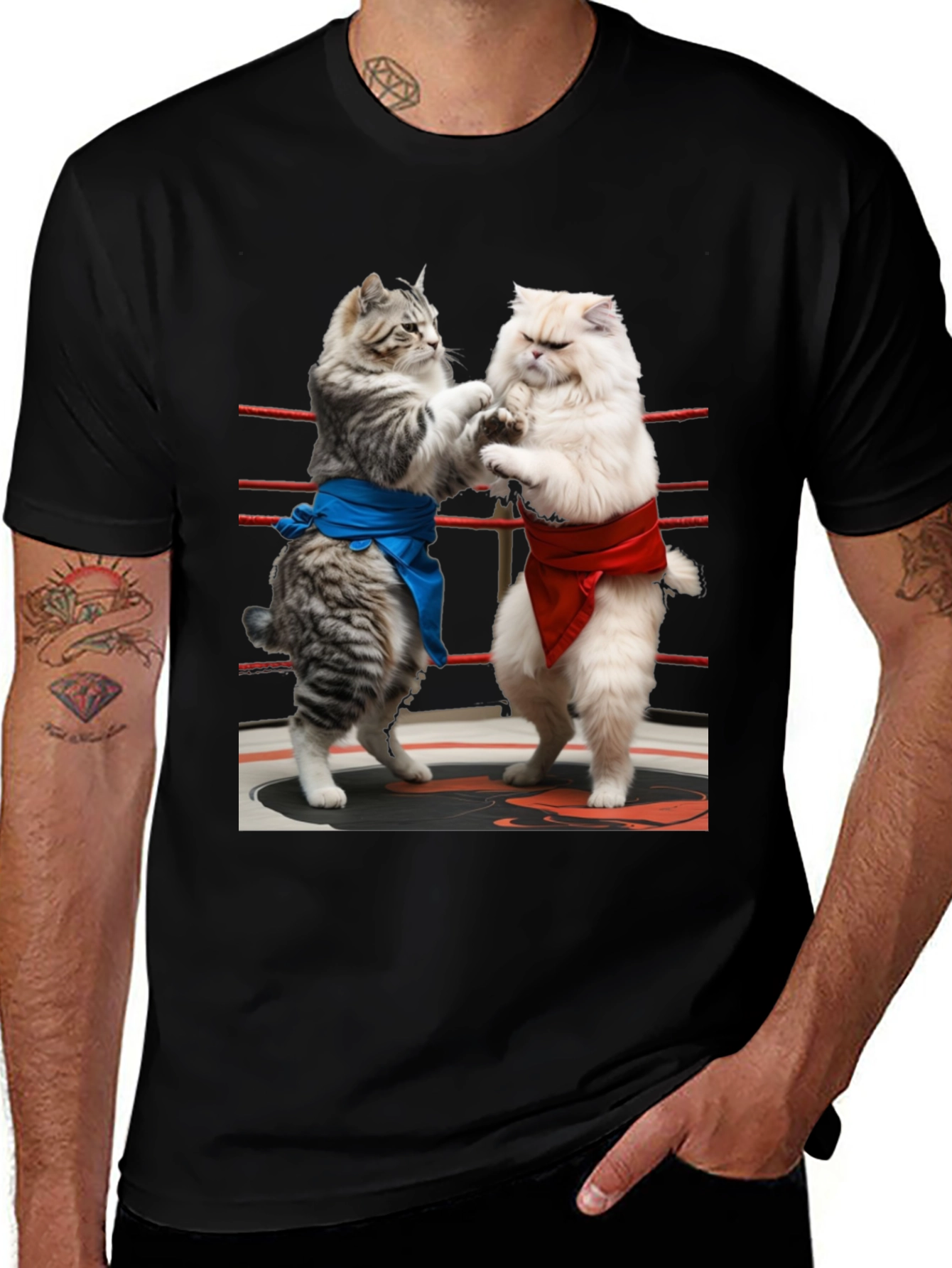 Variant 30 of Sumo Cats T-Shirt - Funny Kitten Wrestling Tee