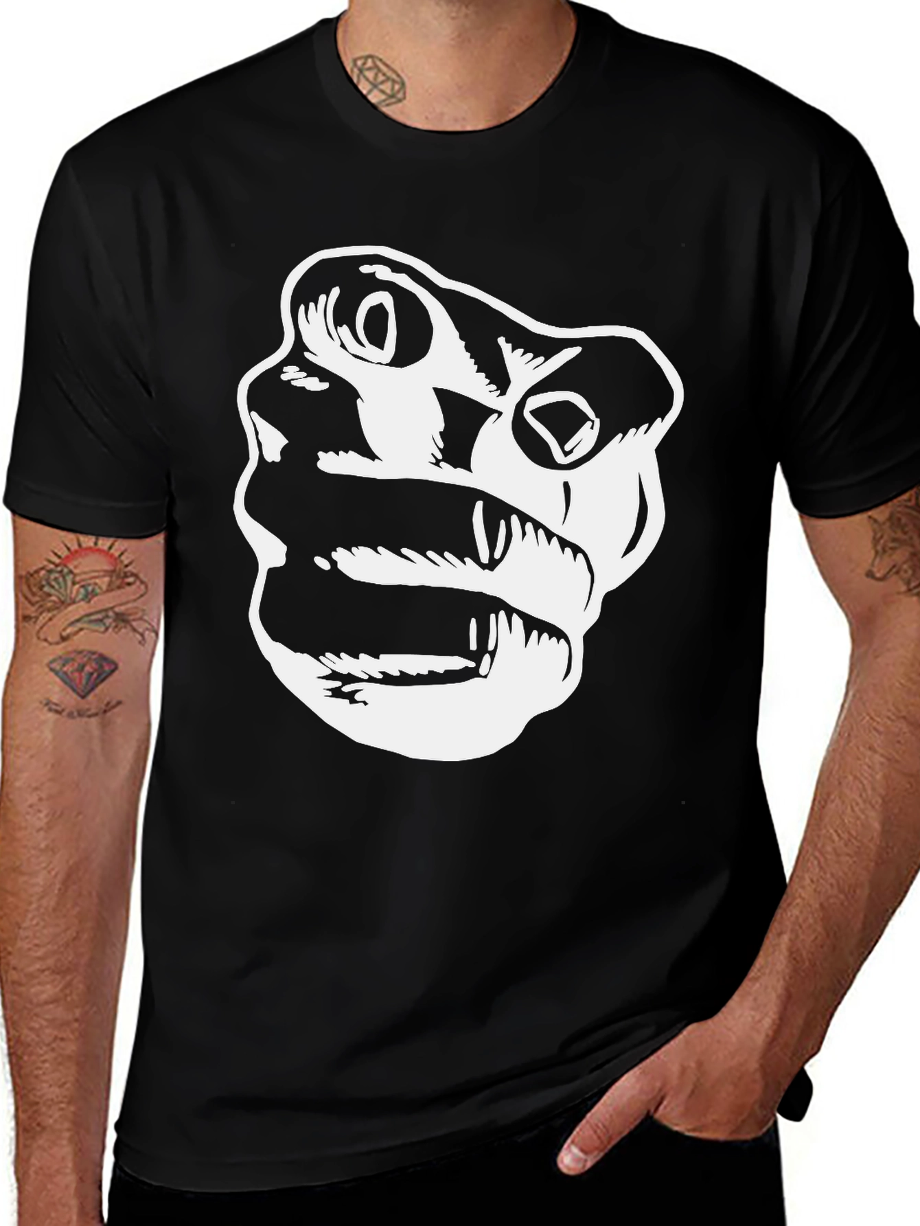 Variant 14 of Black Graphic Tee - Bold Face Design