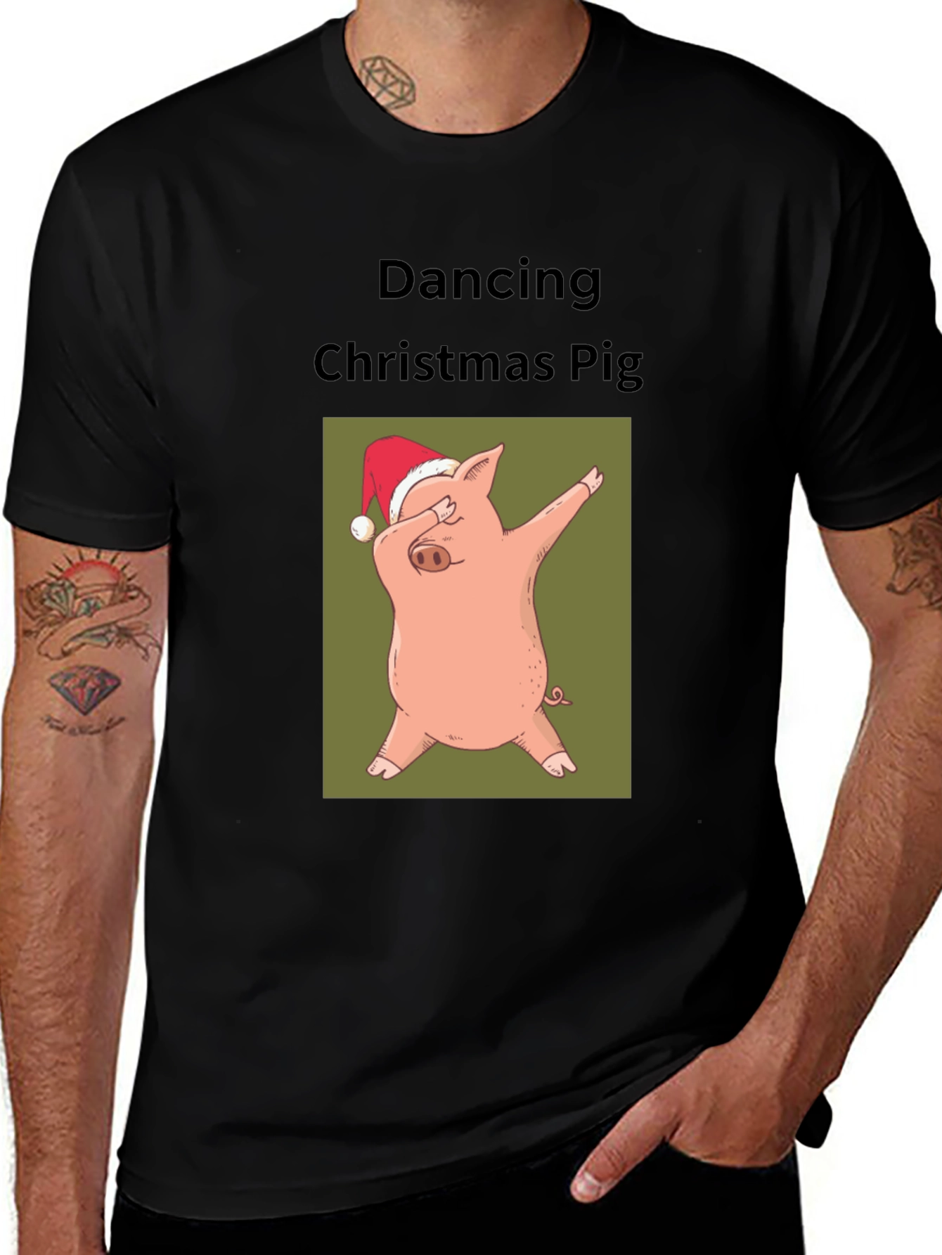 Variant 3 of Dancing Christmas Pig T-Shirt