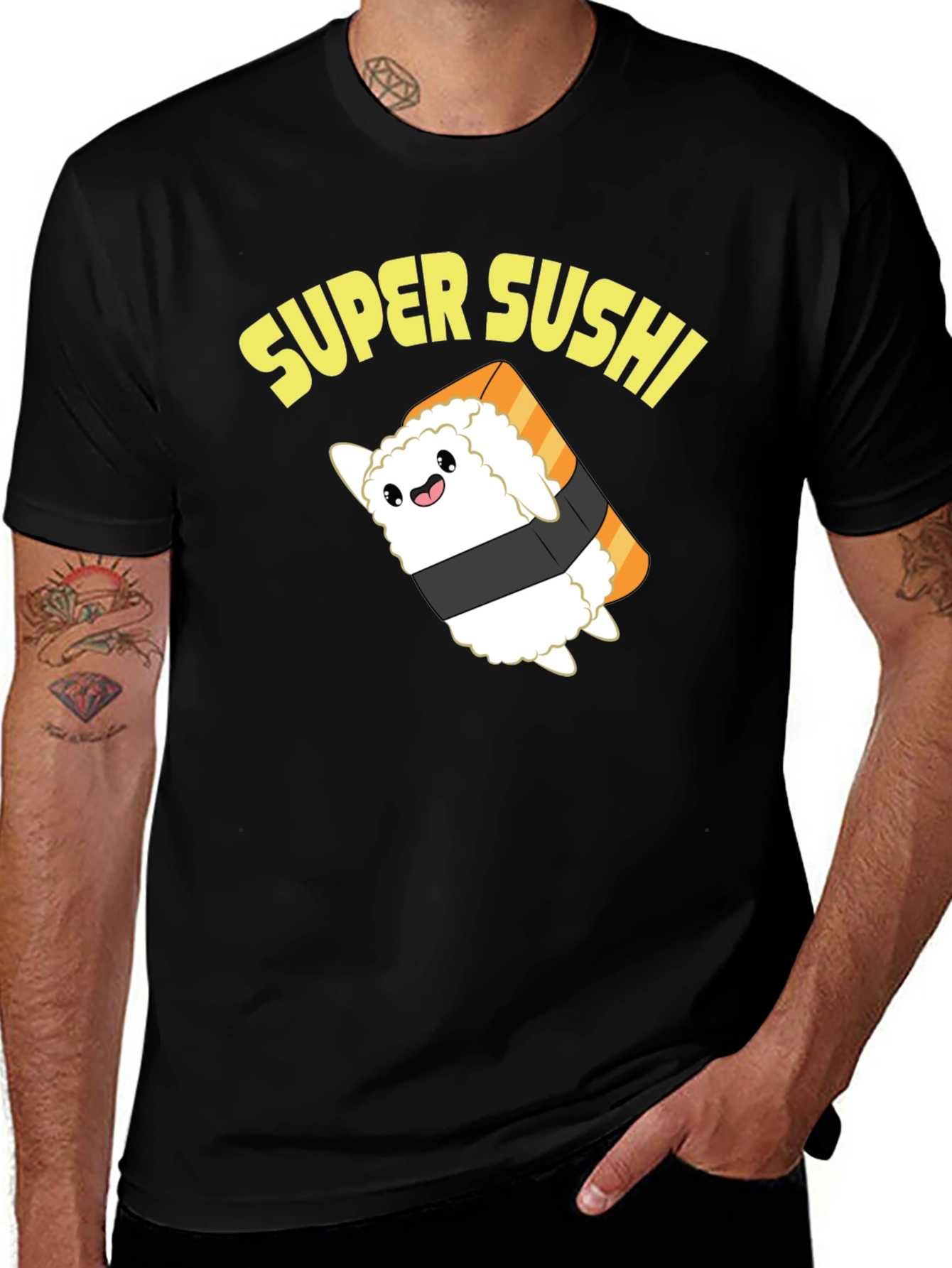 Variant 20 of Super Sushi T-Shirt - Cartoon Kawaii Nigiri