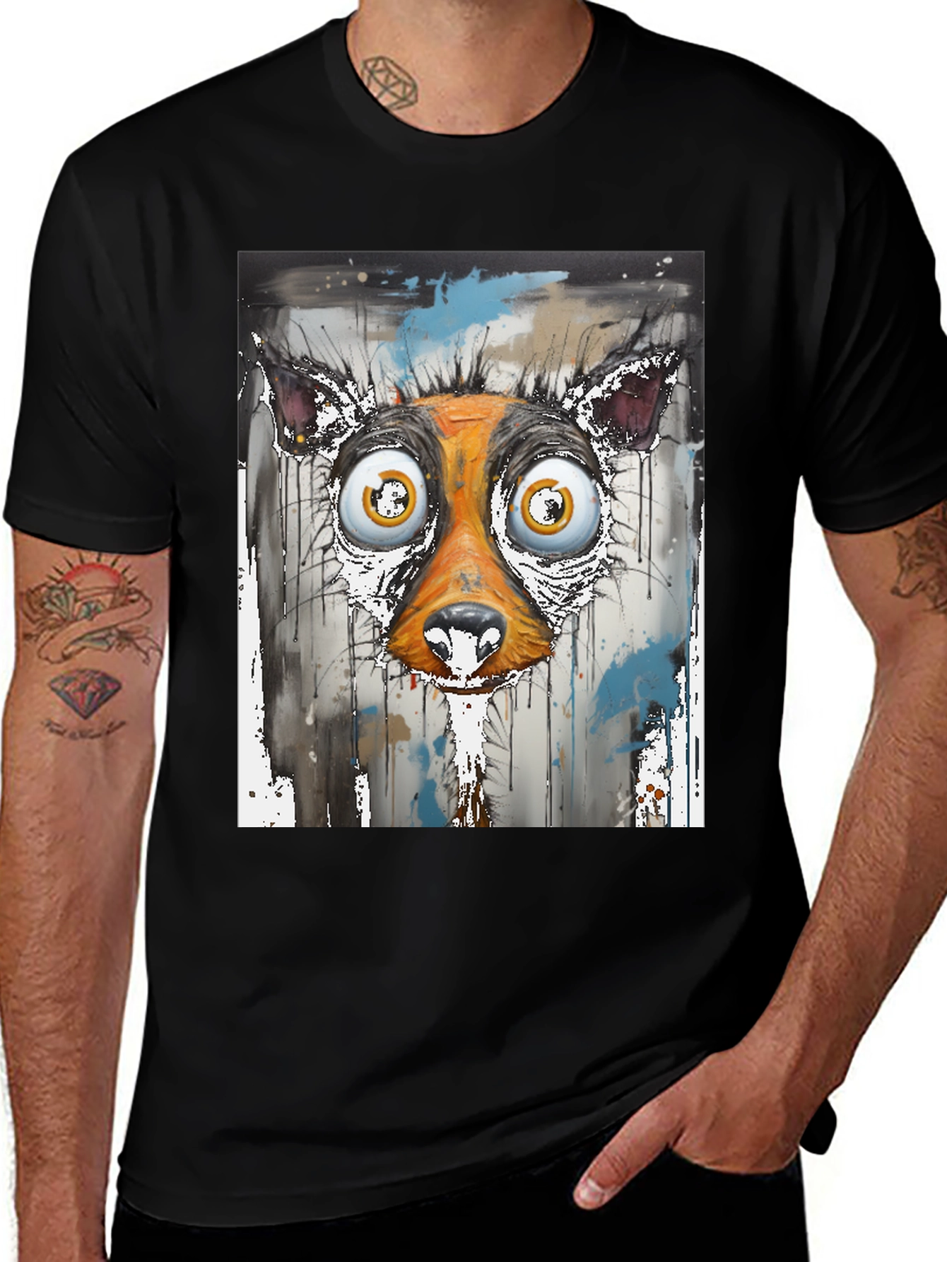 Variant 28 of Abstract Dog Face Graphic Tee