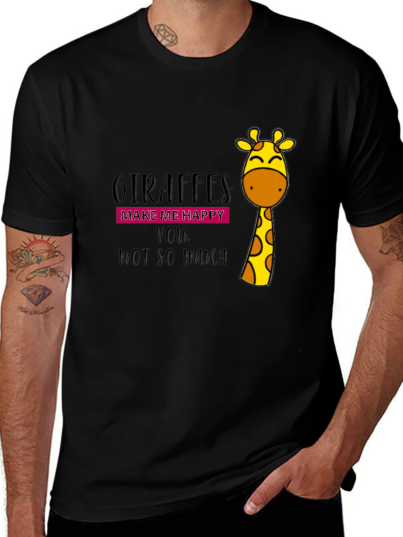 Variant 18 of Giraffe Lover Black T-Shirt