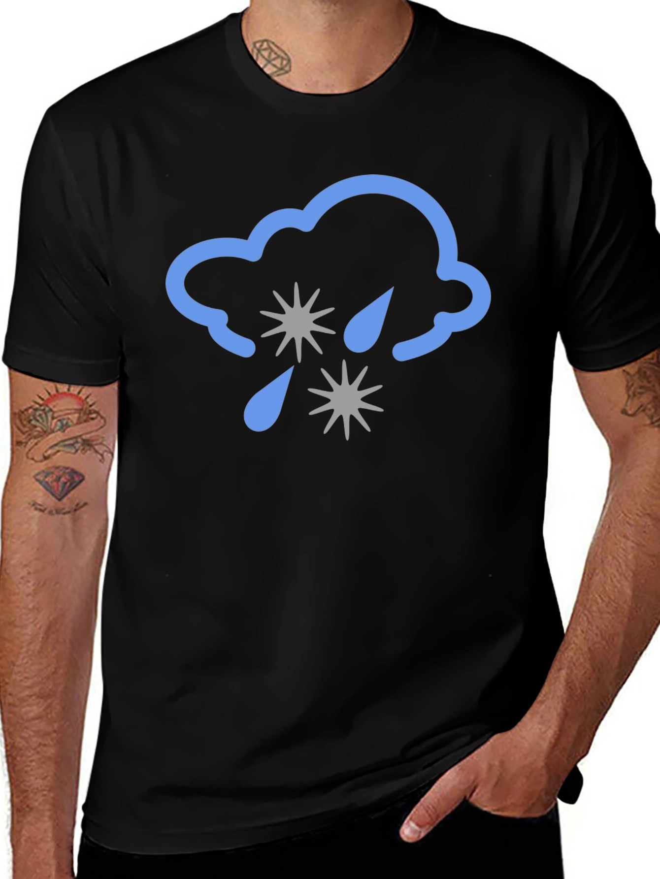Black Cloud Hail Graphic Tee - Black Comfort Fit T-Shirt main image