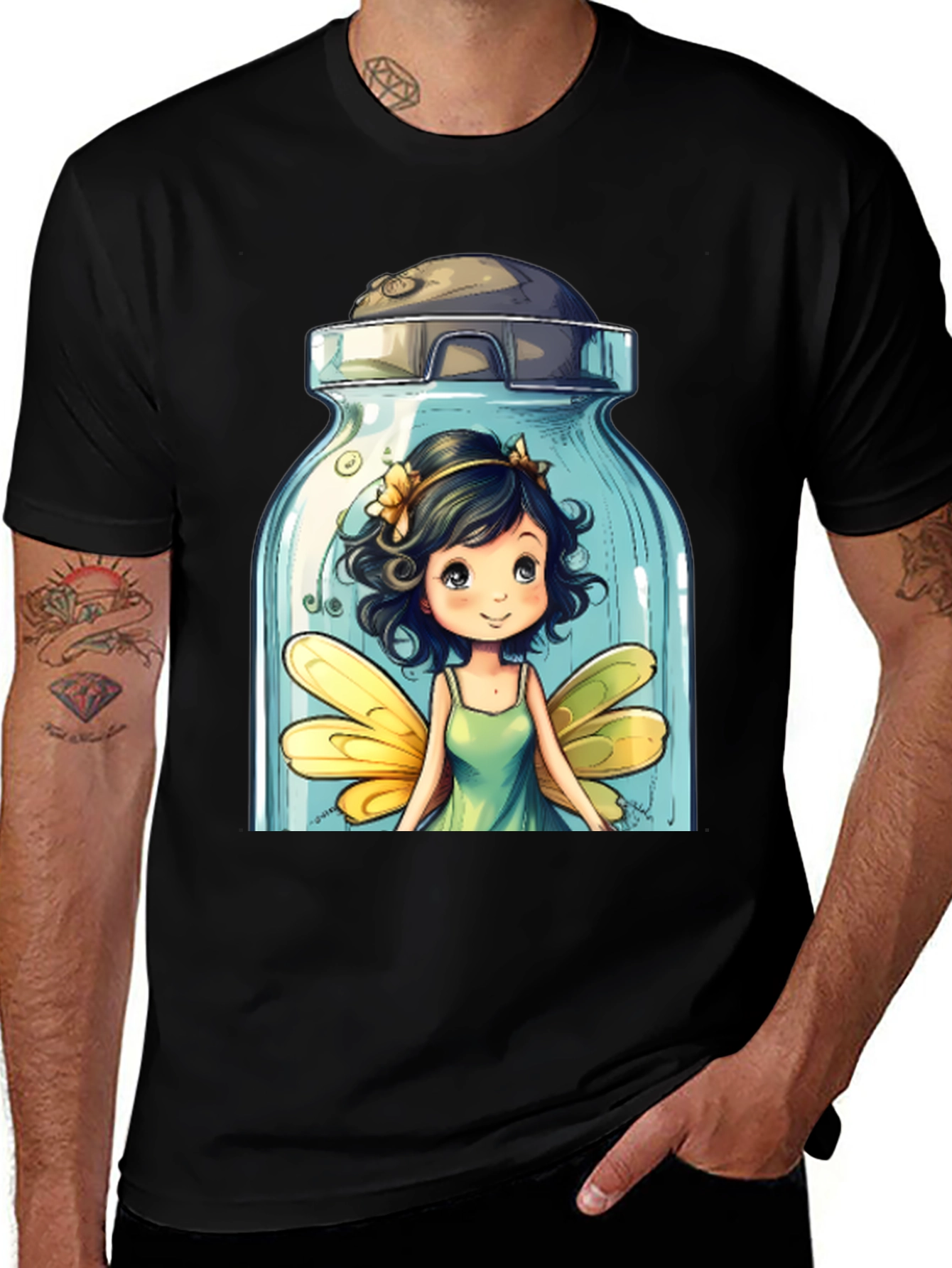 Variant 30 of Whimsical Fairy Jar Graphic T-Shirt