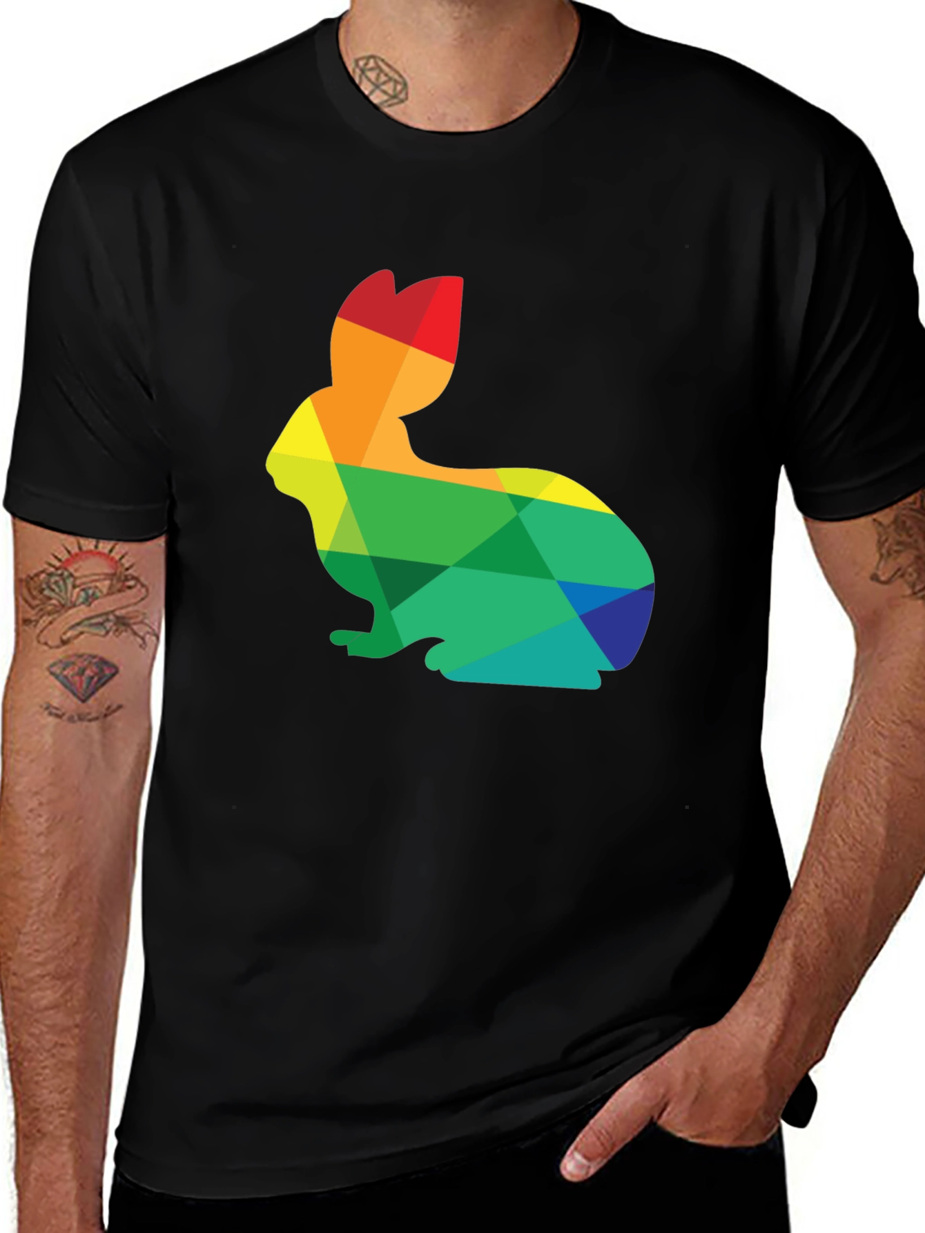 Variant 17 of Rainbow Rabbit Graphic T-Shirt - Soft Cotton Blend