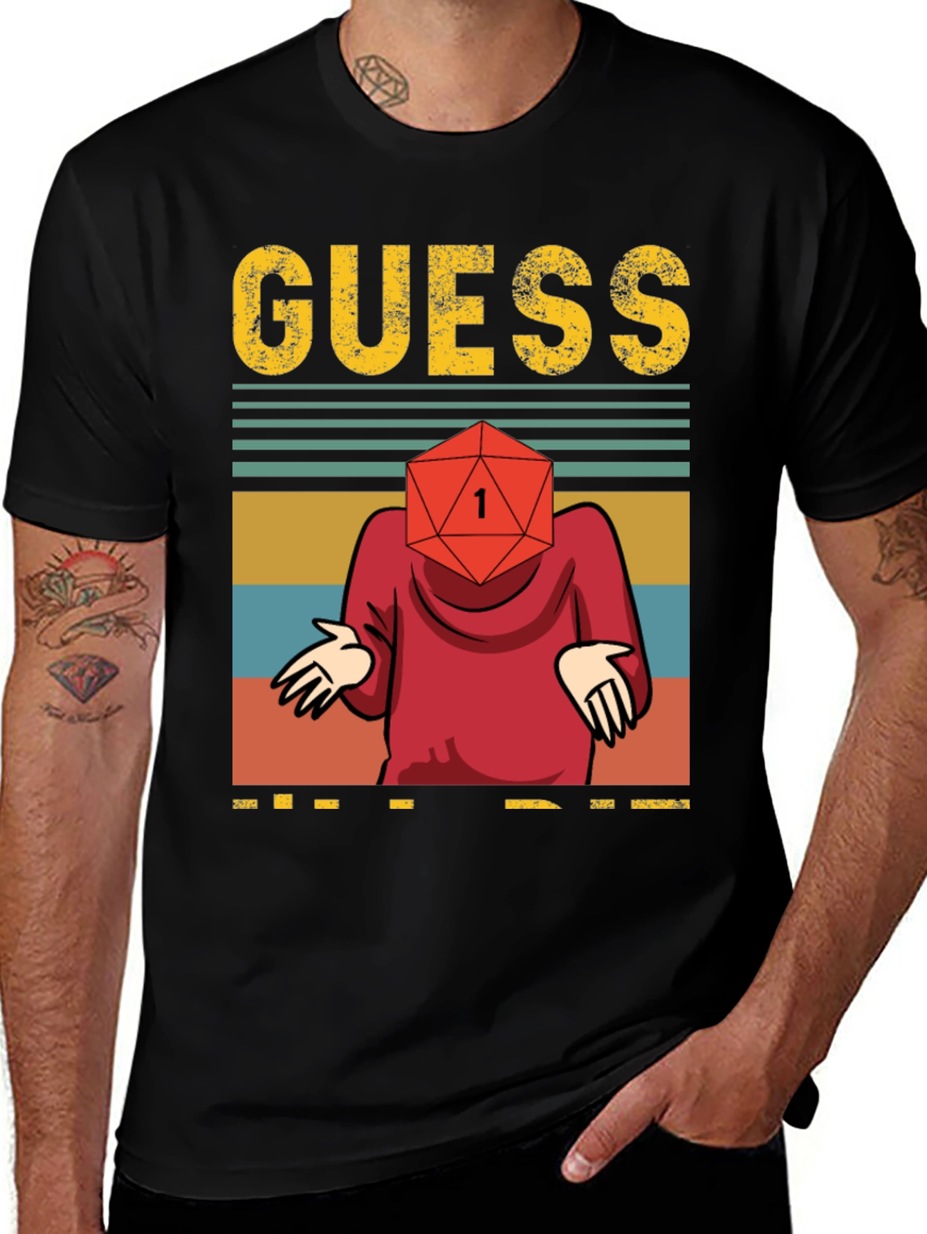 Variant 12 of Guess D20 T-Shirt - Roll for Insightful Style