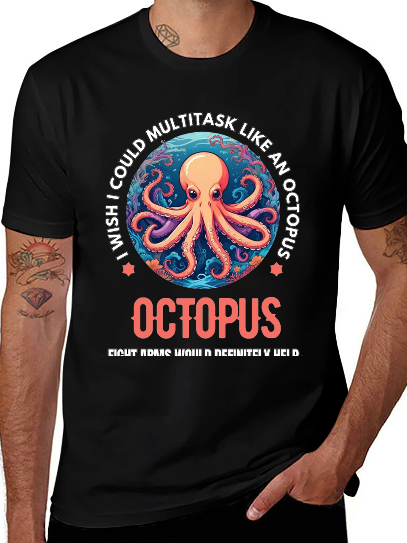 Variant 10 of Multitasking Octopus T-Shirt