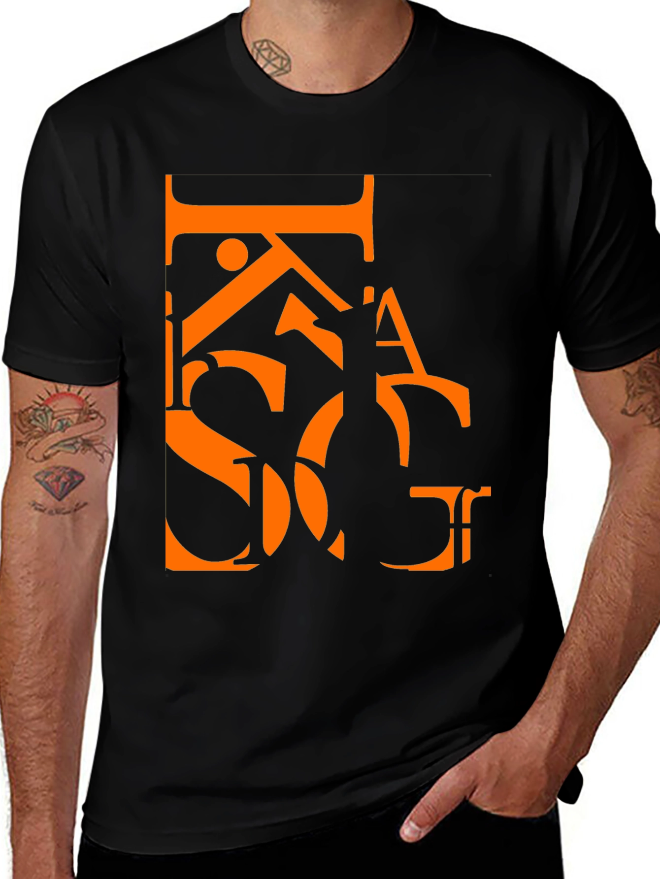 KAS:SG Graphic Print Black T-Shirt